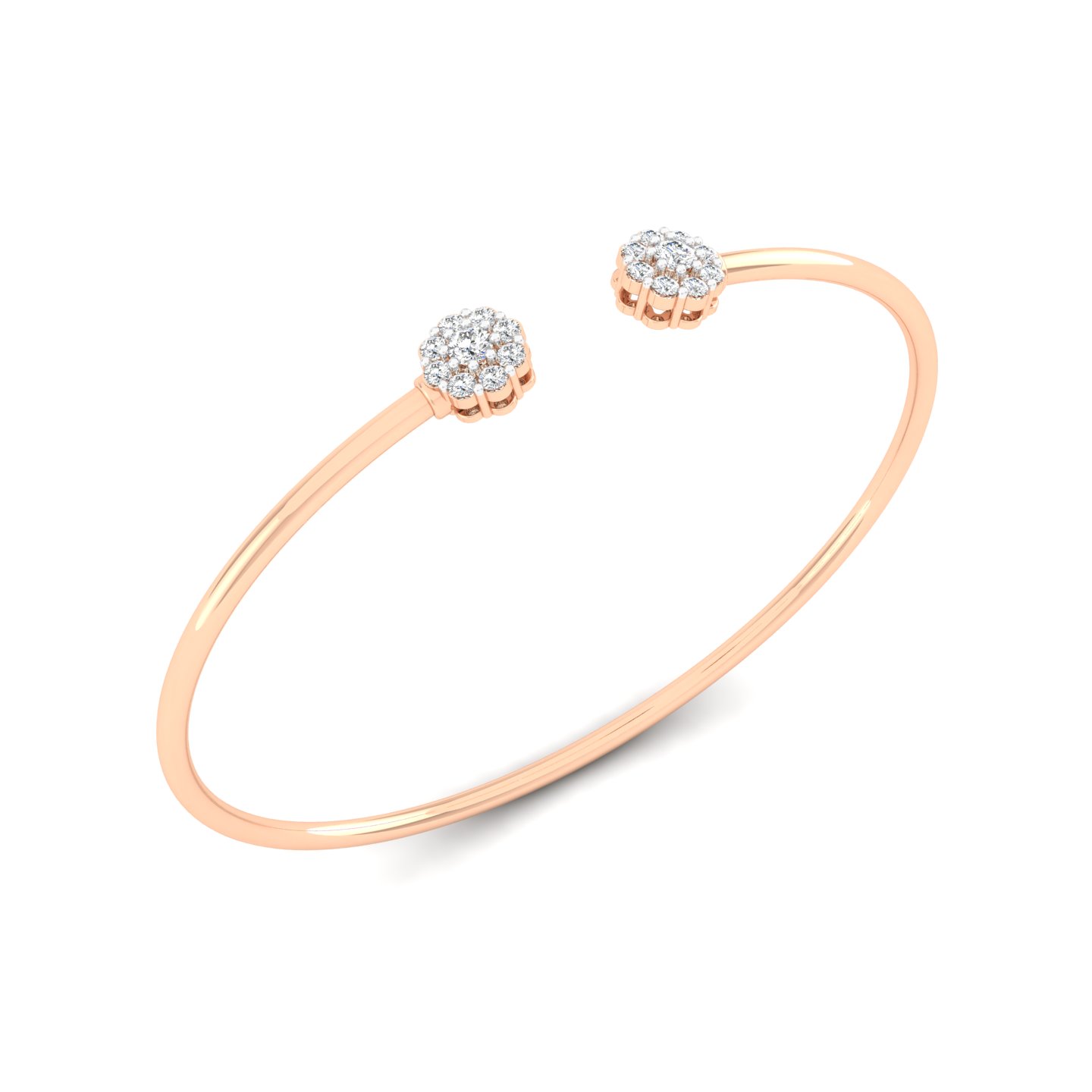 Twin Bloom Diamond Cuff Bracelet