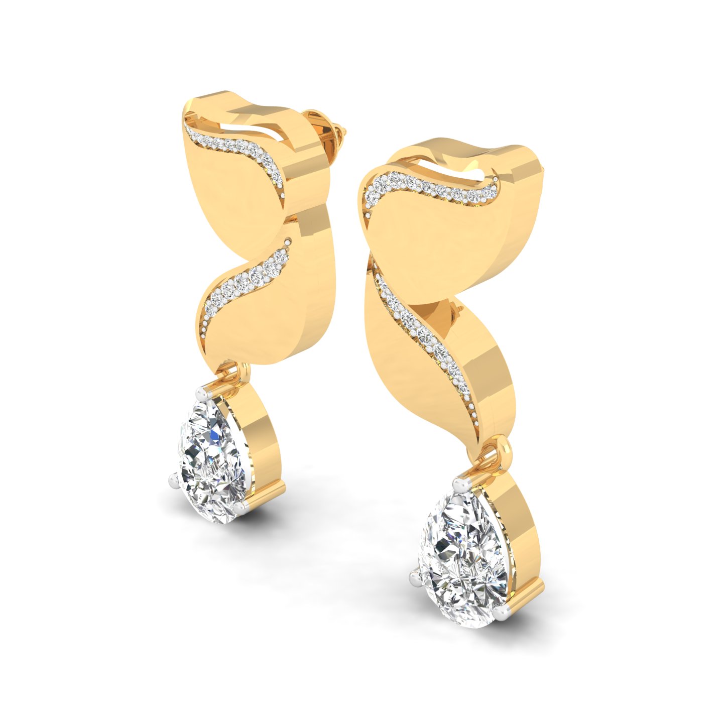 Fluid Crest Drop Earrings