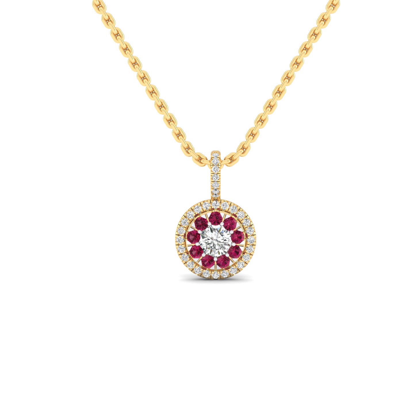 Rouge Rosette Pendant