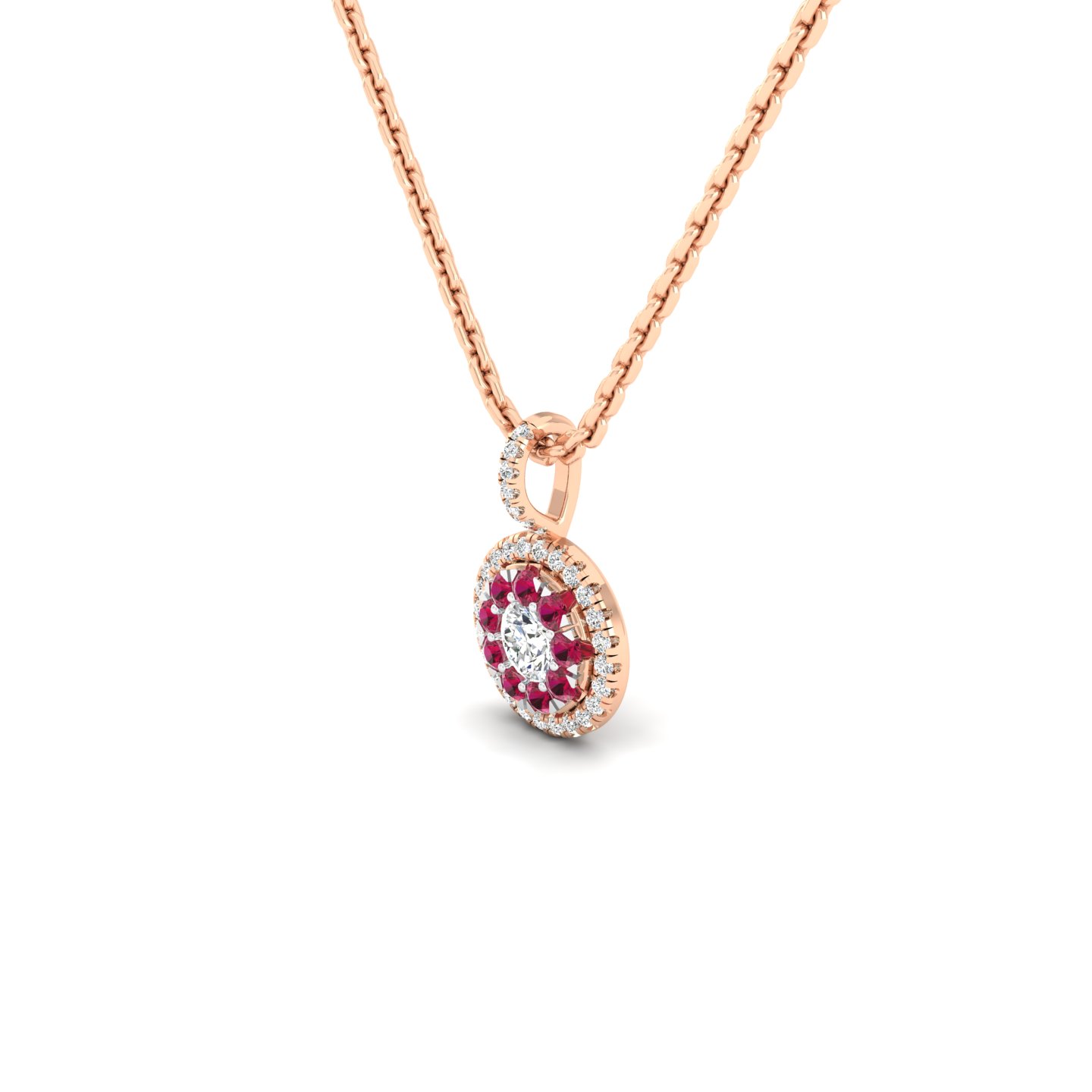 Rouge Rosette Pendant