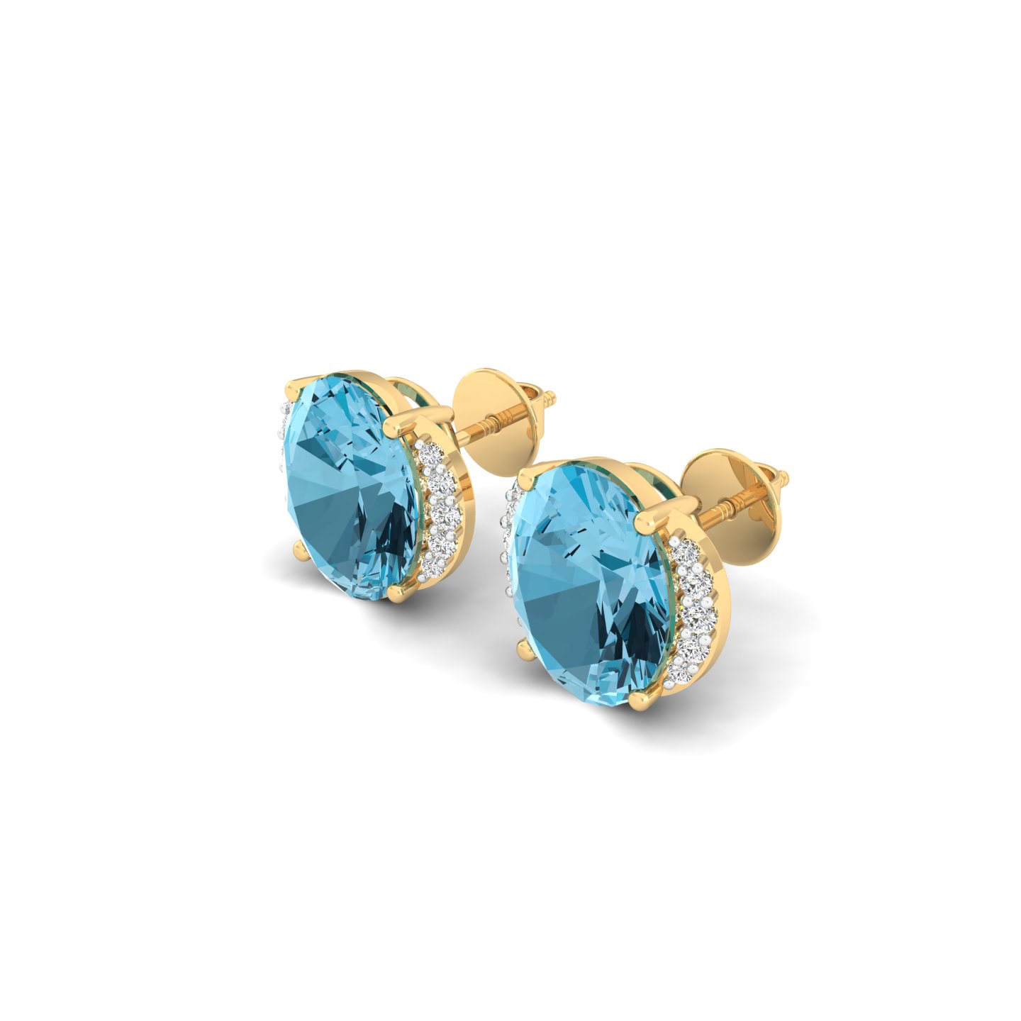 Azure Oval Studs