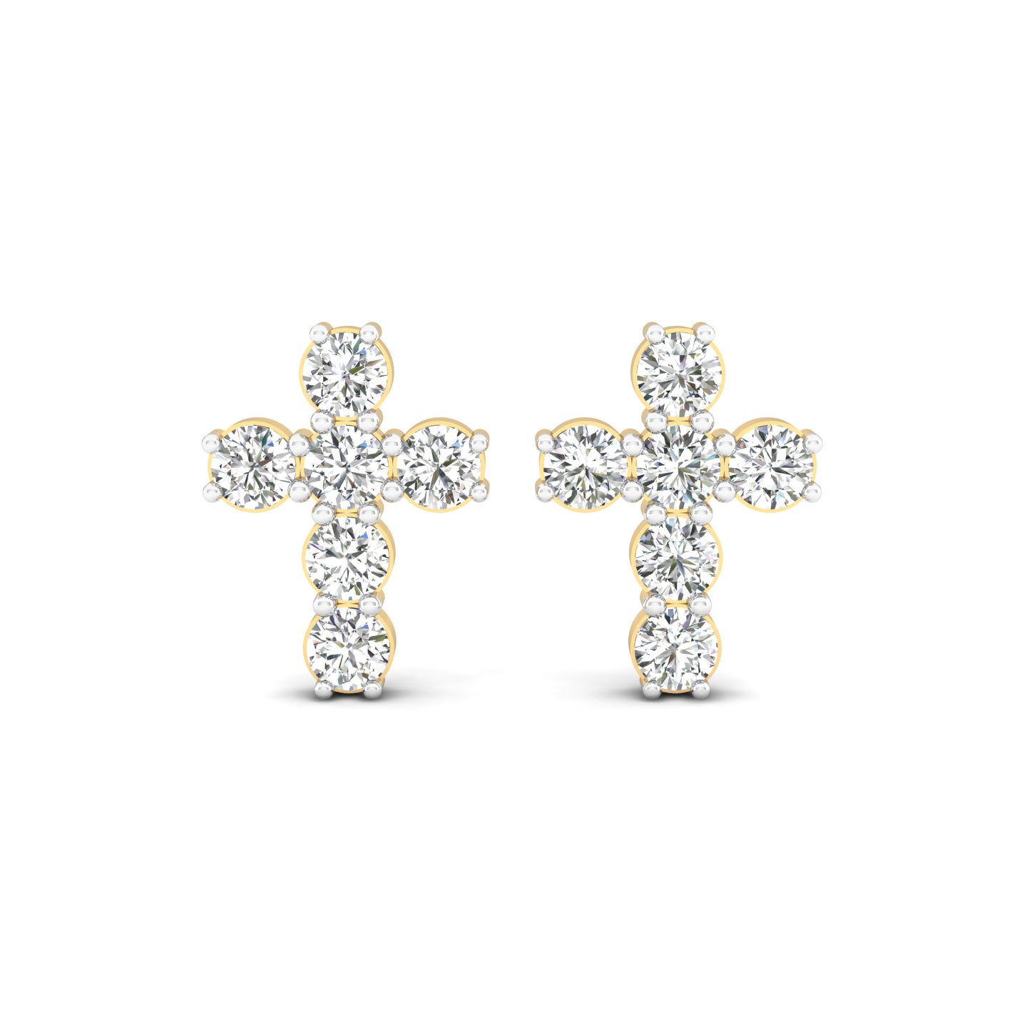 Diamond Cross Studs