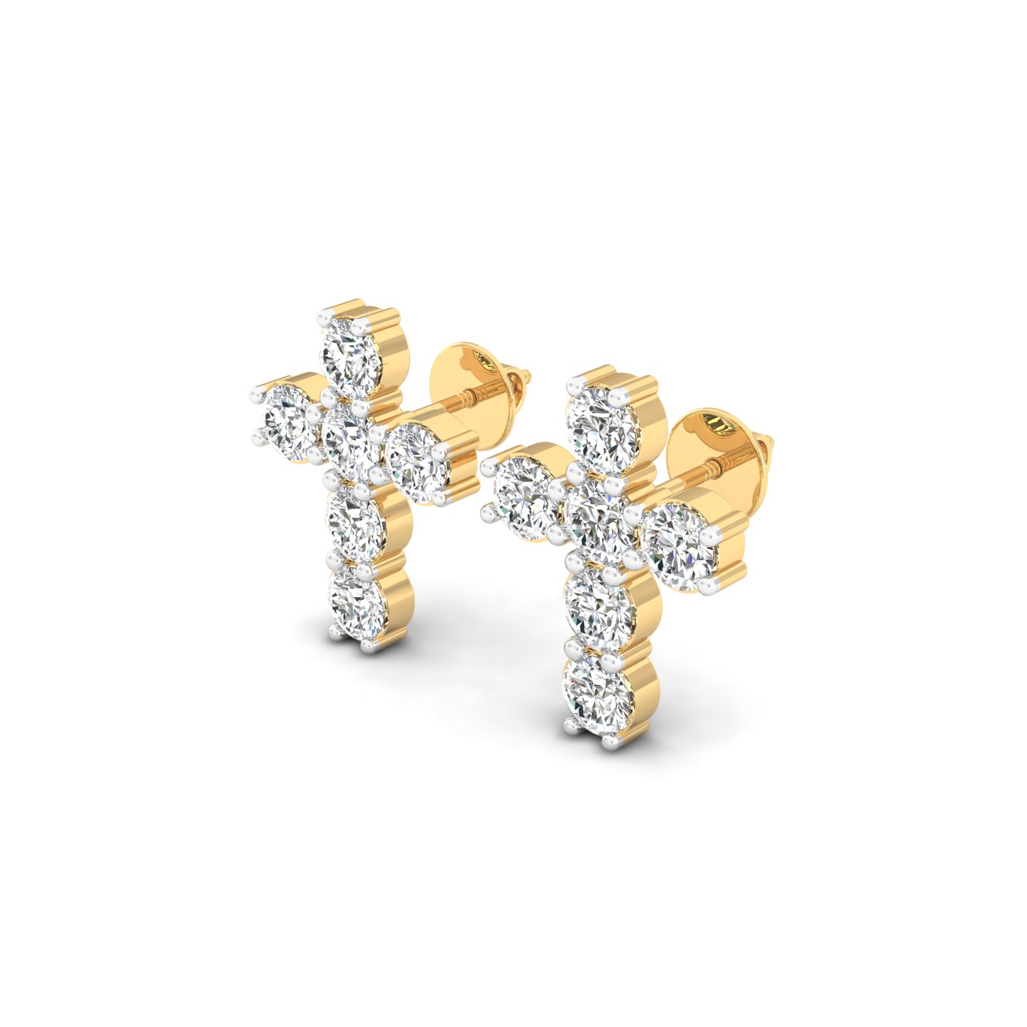 Diamond Cross Studs