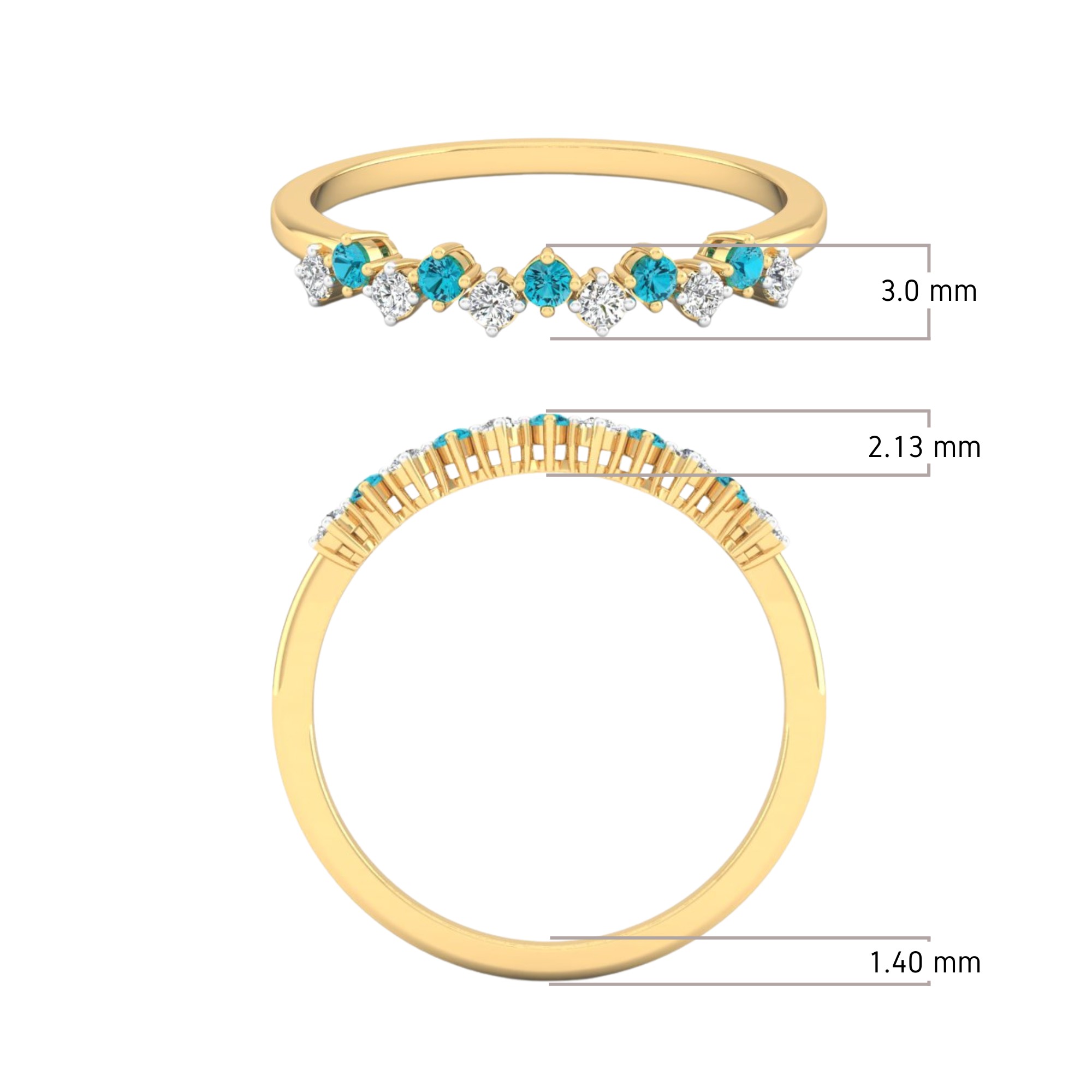 Aqua Tiara Ring