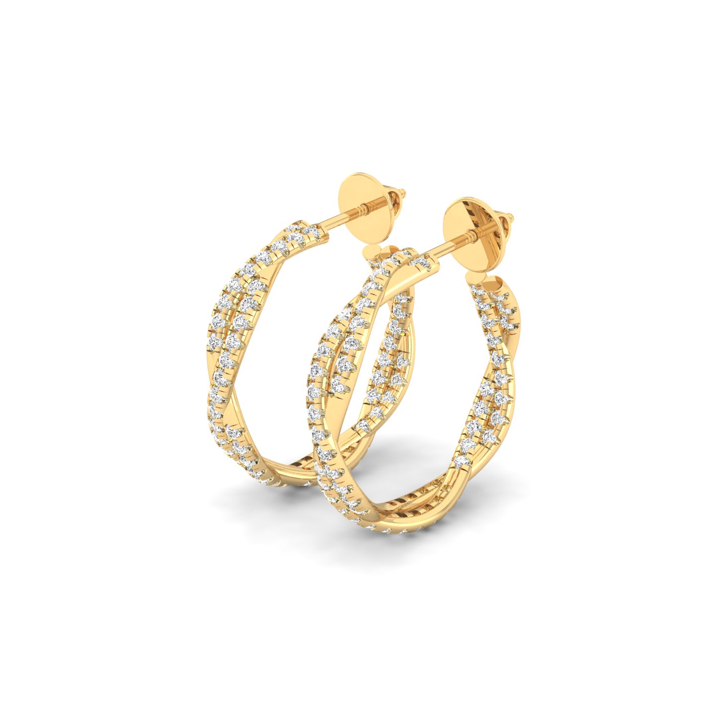 Twist Pave Hoops