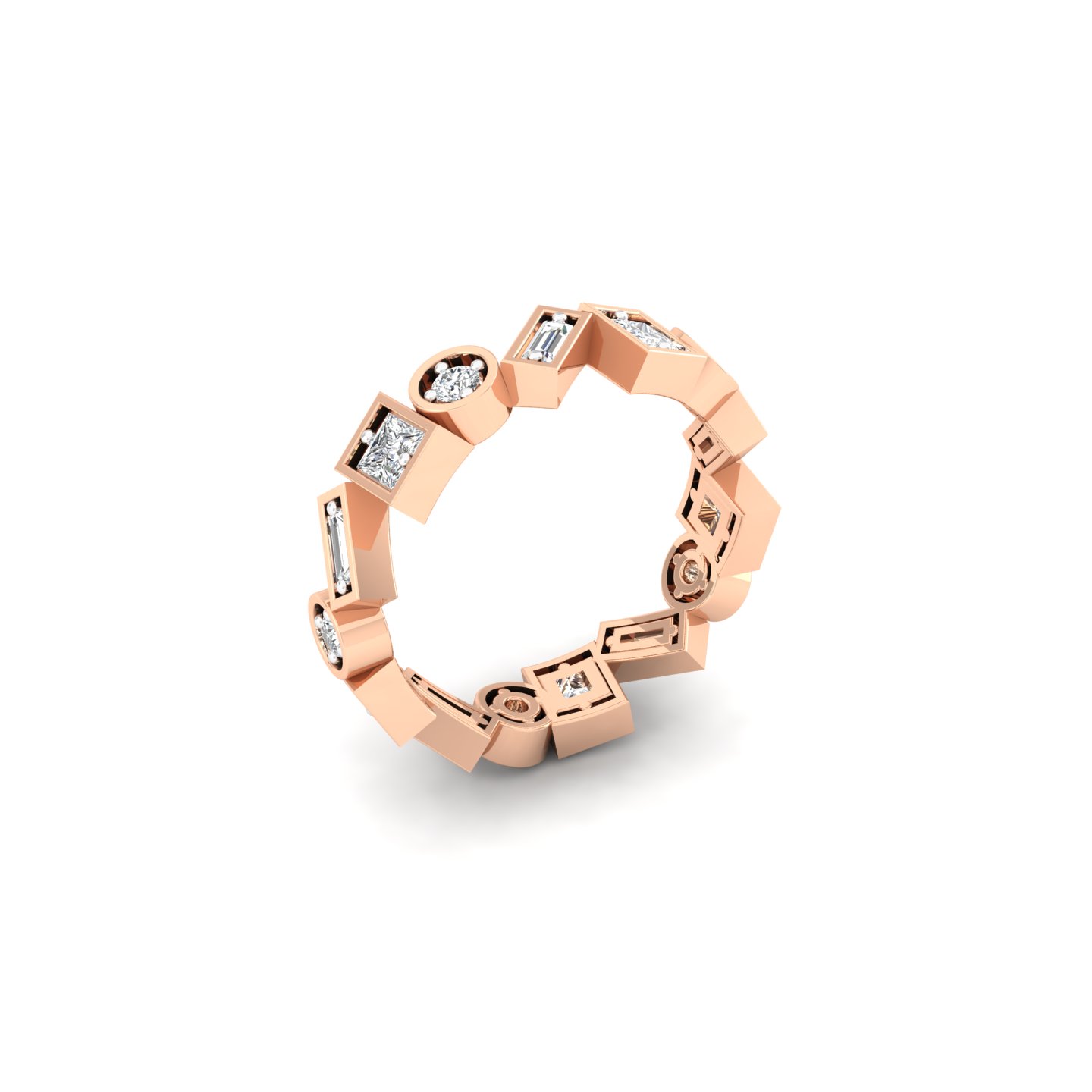Princess & Baguette Diamond Fashion Band