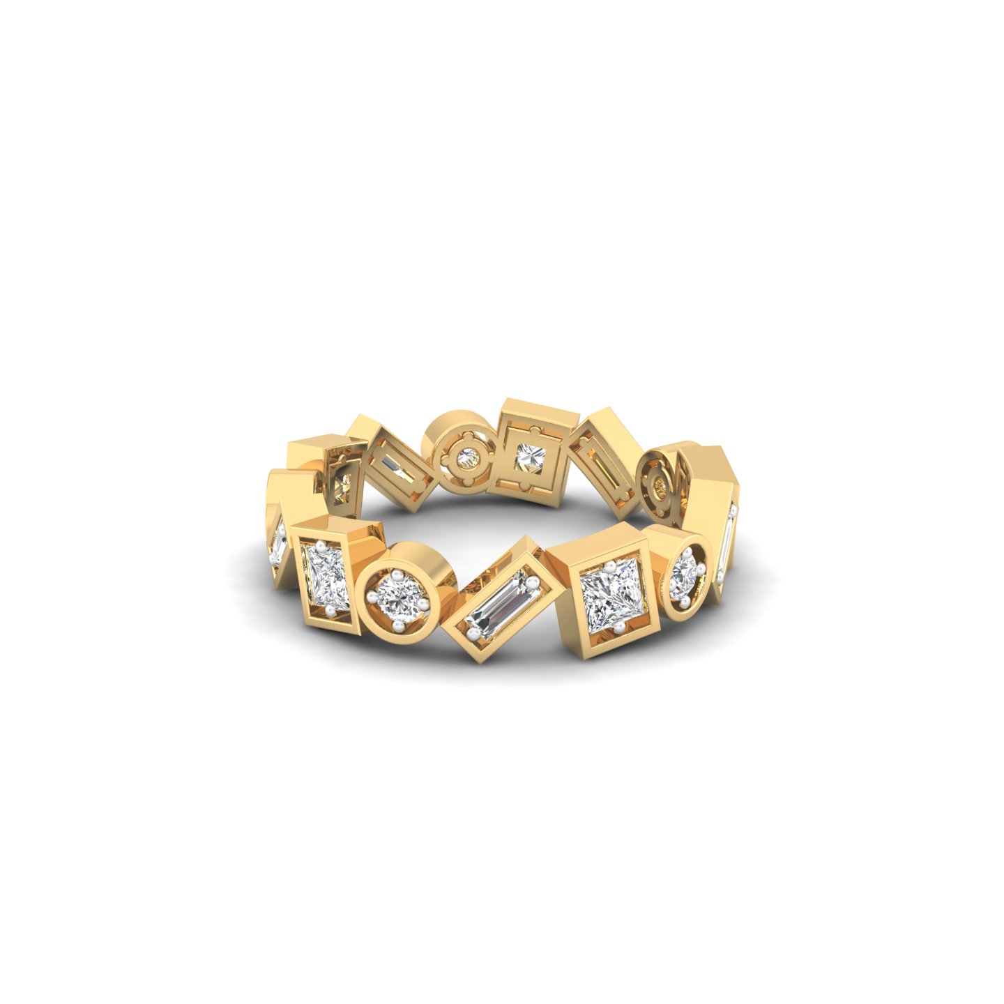 Princess & Baguette Diamond Fashion Band