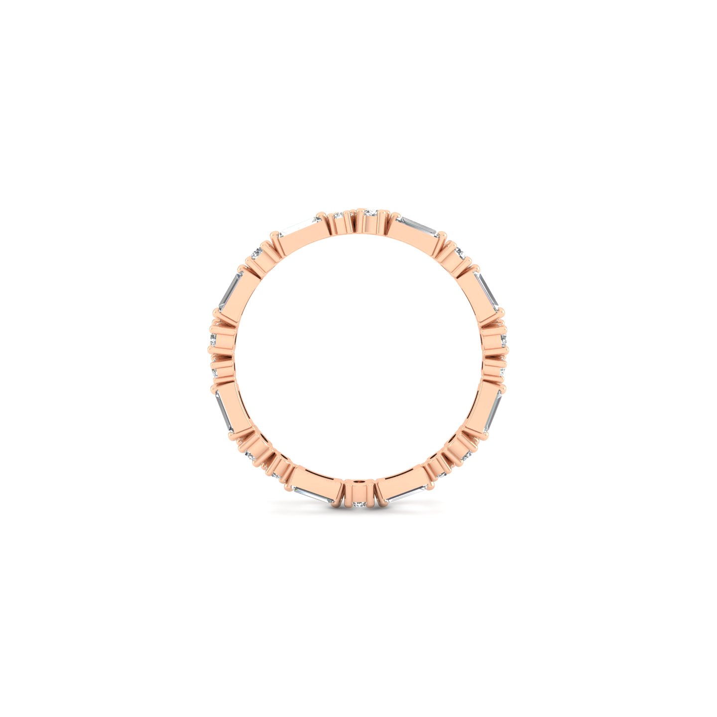 Diamond & Baguette Stackable Band