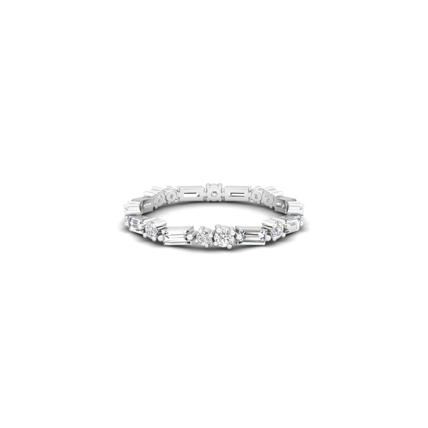 Diamond & Baguette Stackable Band
