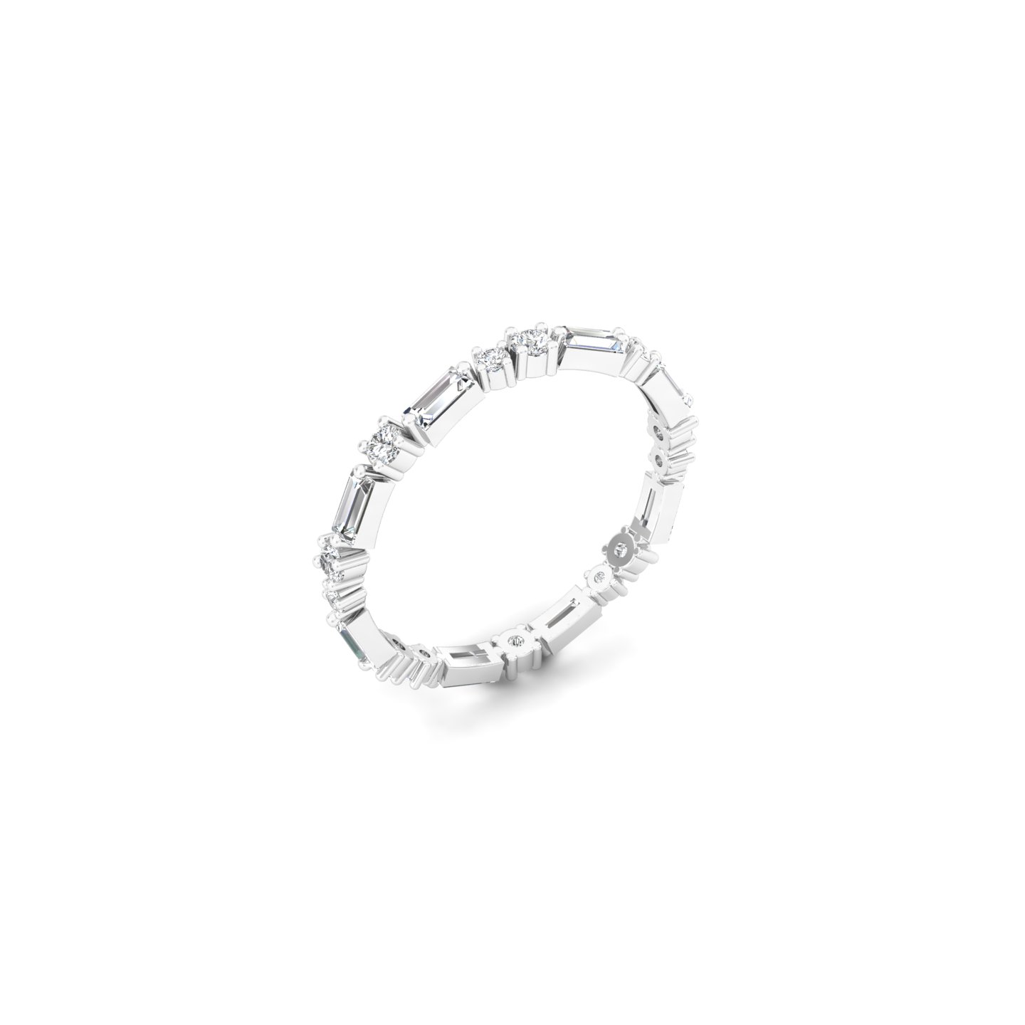Diamond & Baguette Stackable Band