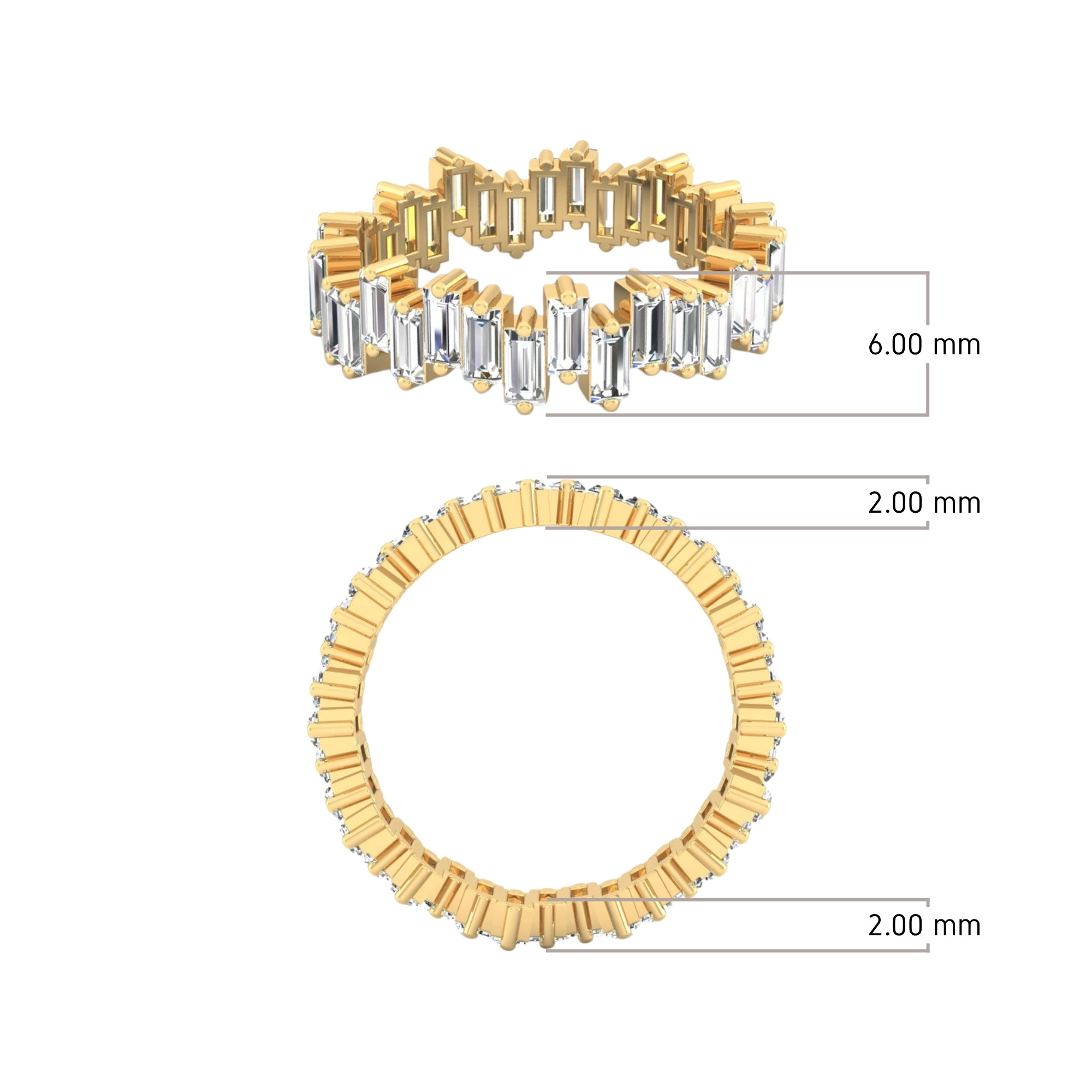 Wide Baguette Diamond Eternity Band
