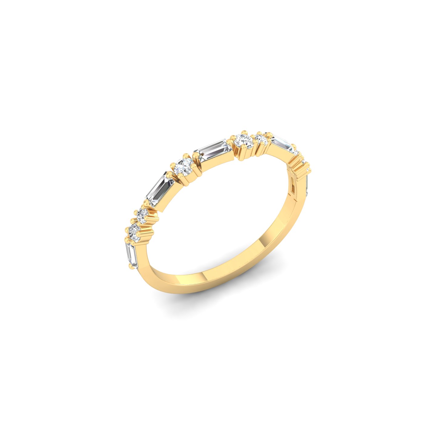 Diamond & Baguette Minimal Band