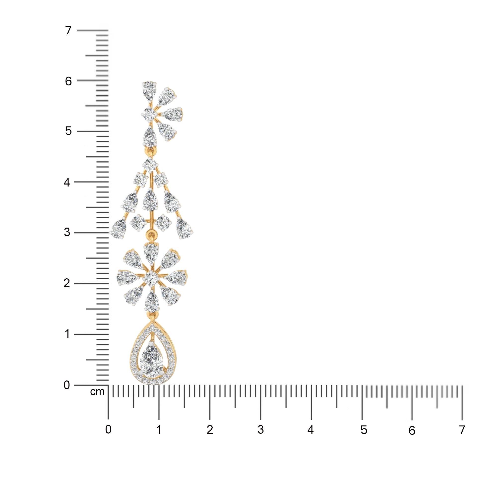 Petal Cascade Diamond Drop Earrings