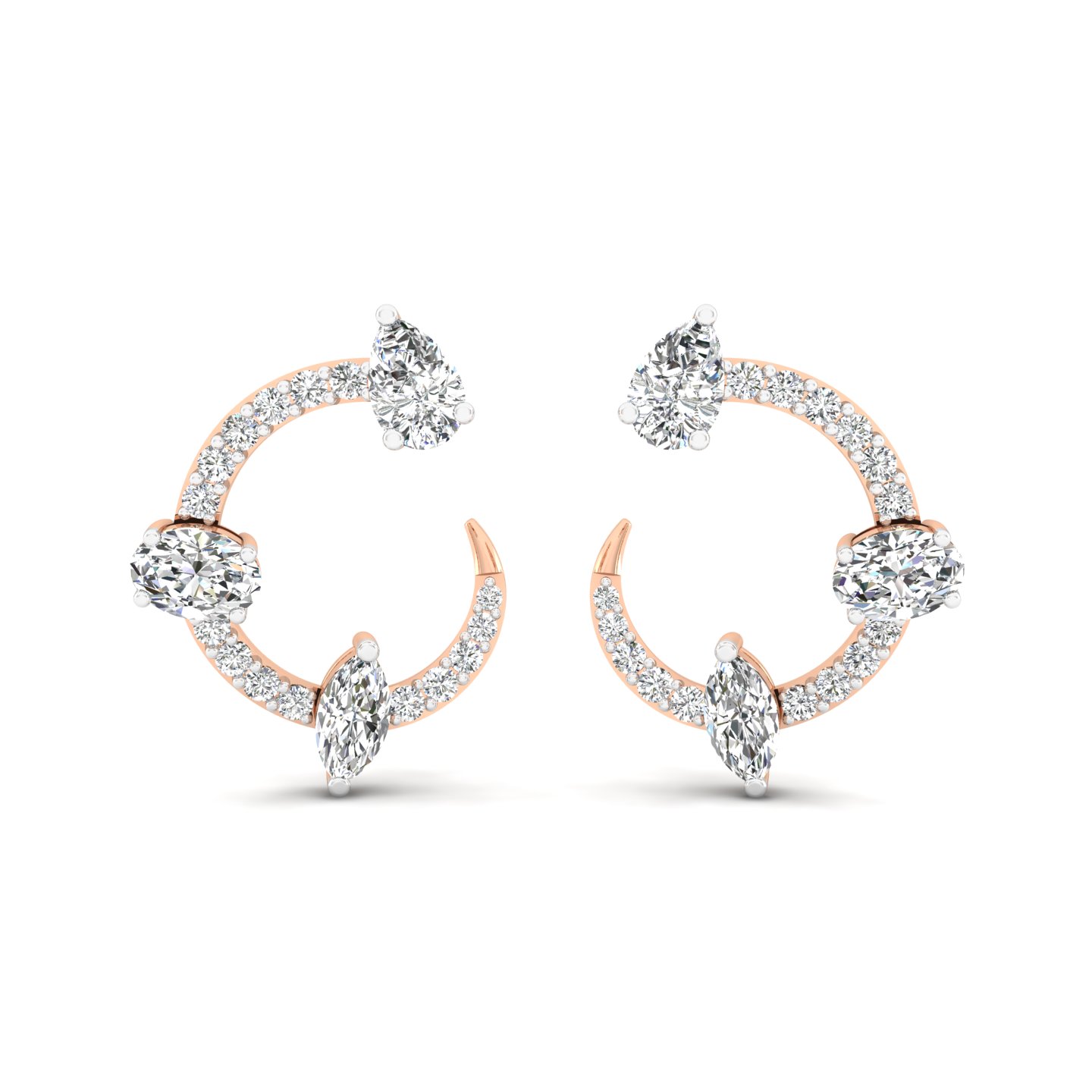 Marquise Arc Diamond Hoops