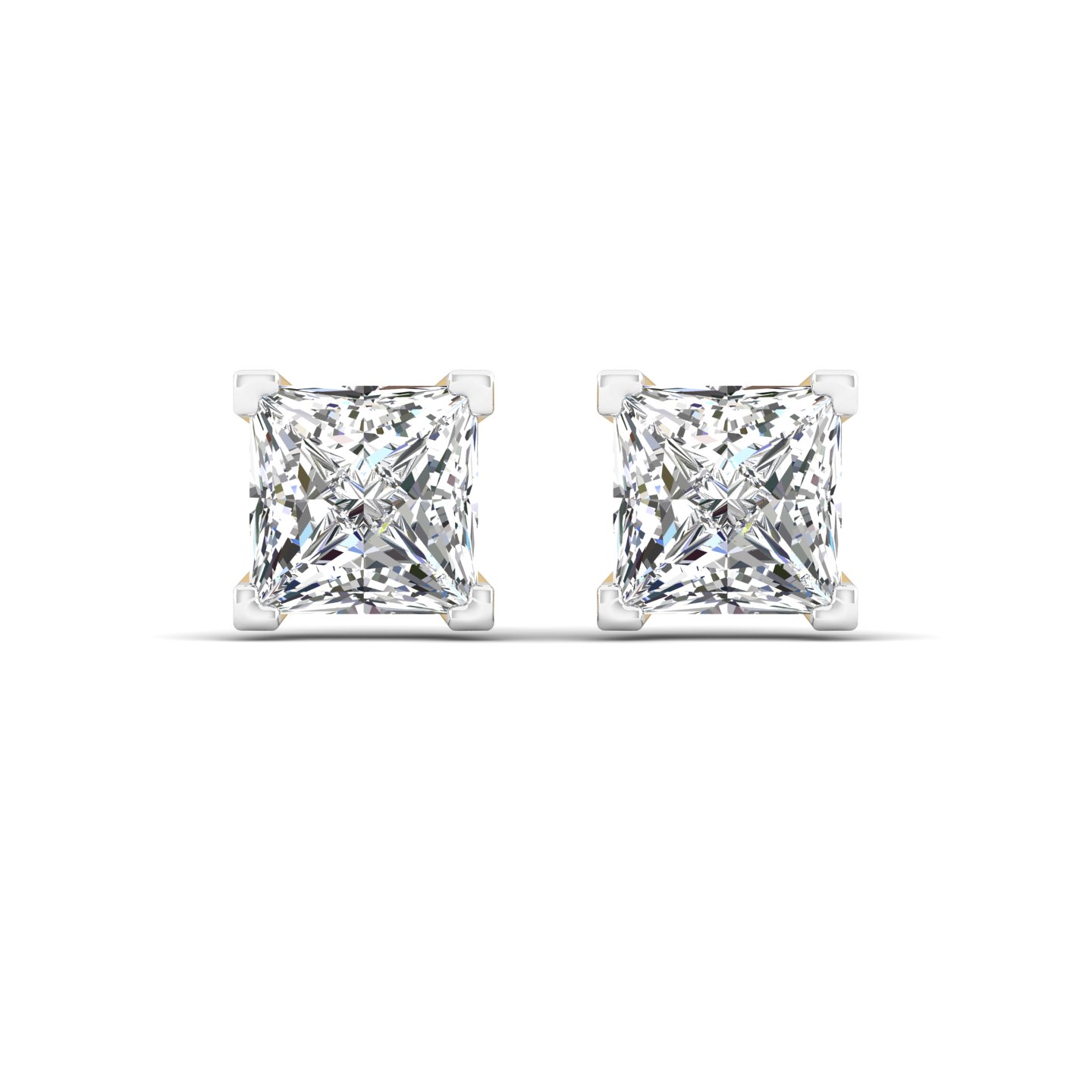 Princess Cut Solitaire Studs