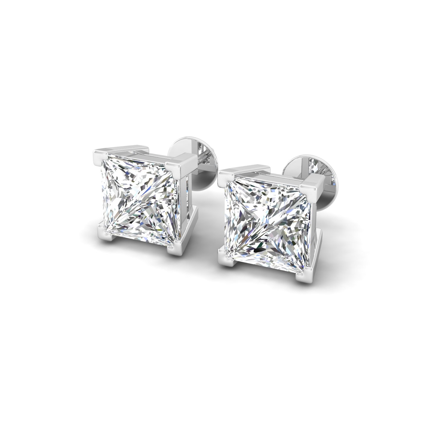 Princess Cut Solitaire Studs