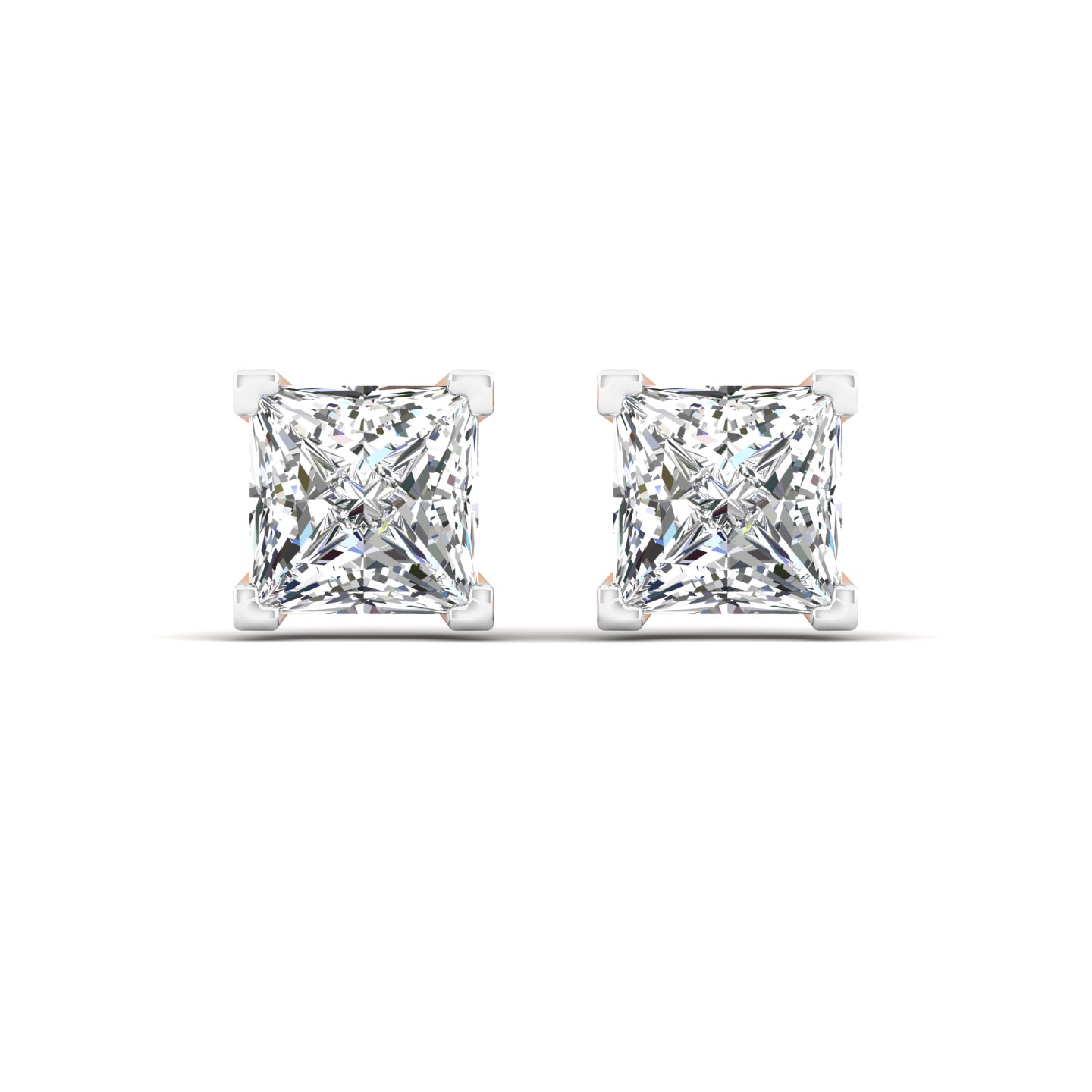 Princess Cut Solitaire Studs