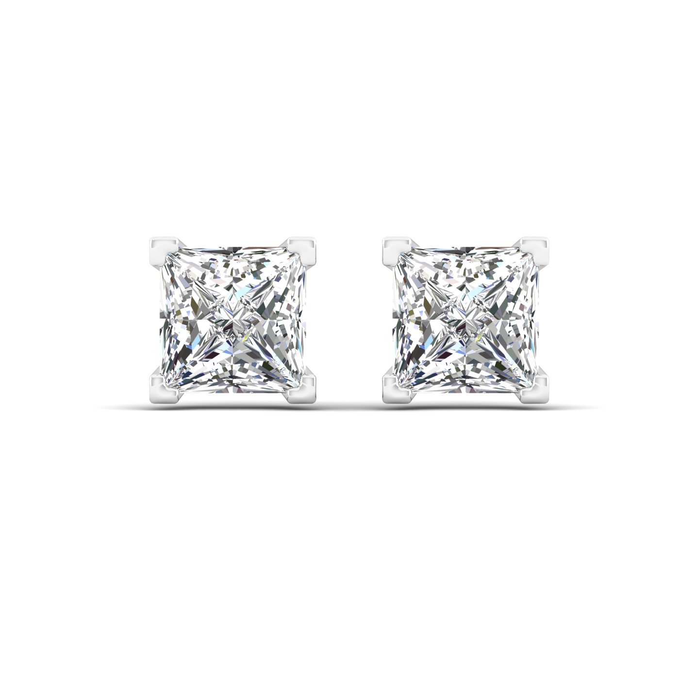 Princess Cut Solitaire Studs
