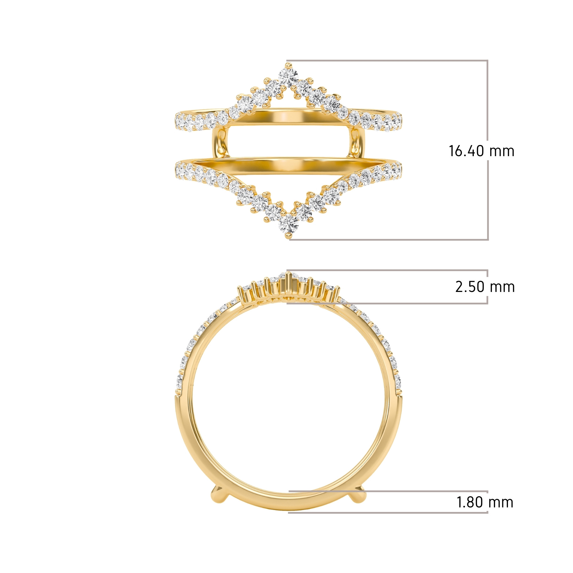 Crescent Stackable Jacket Ring