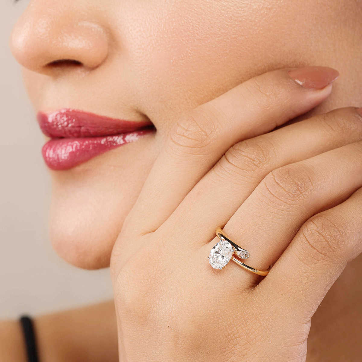 Elegant Oval Orchid Ring