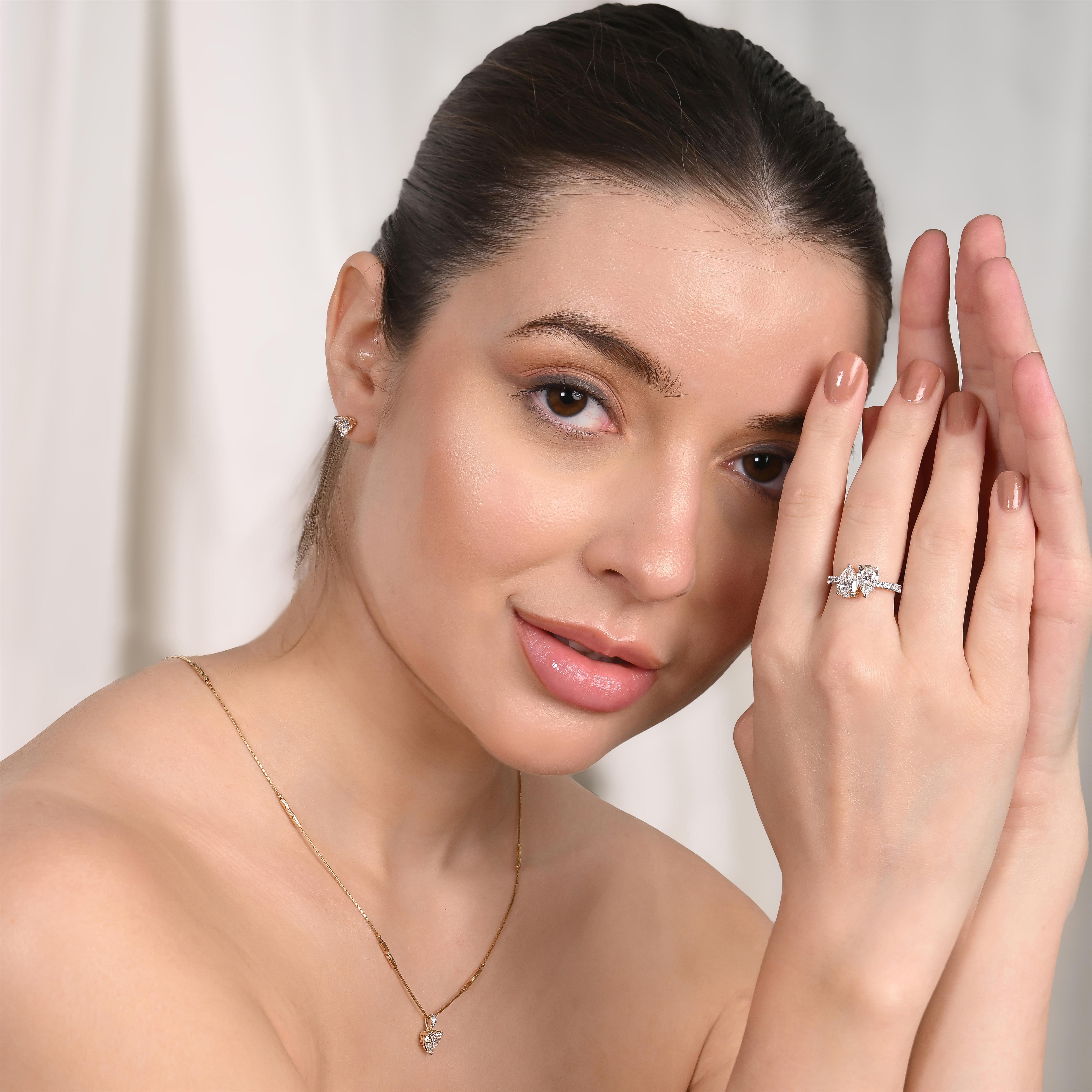 Toi-Et-Moi Duet Pear Ring