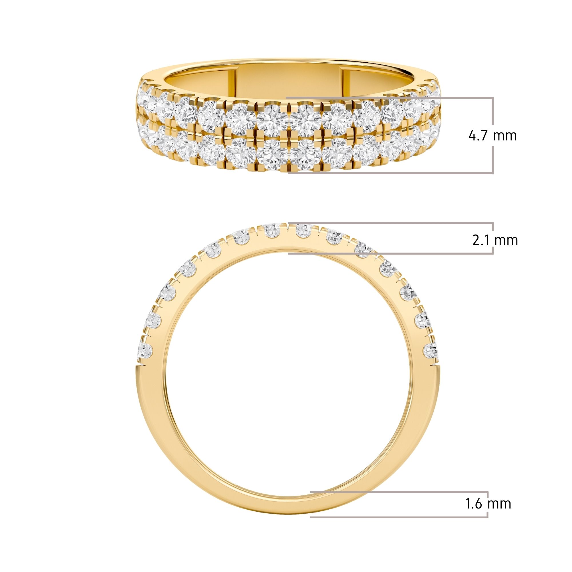 Double Row Pave Wedding Band