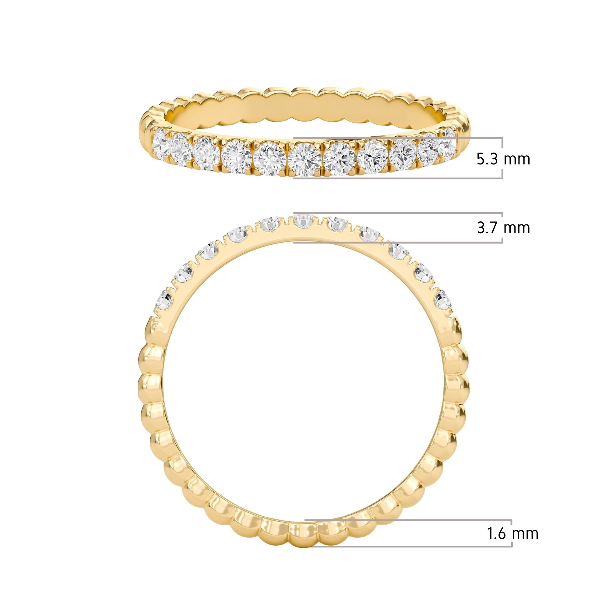 Half studded Satckable Ring