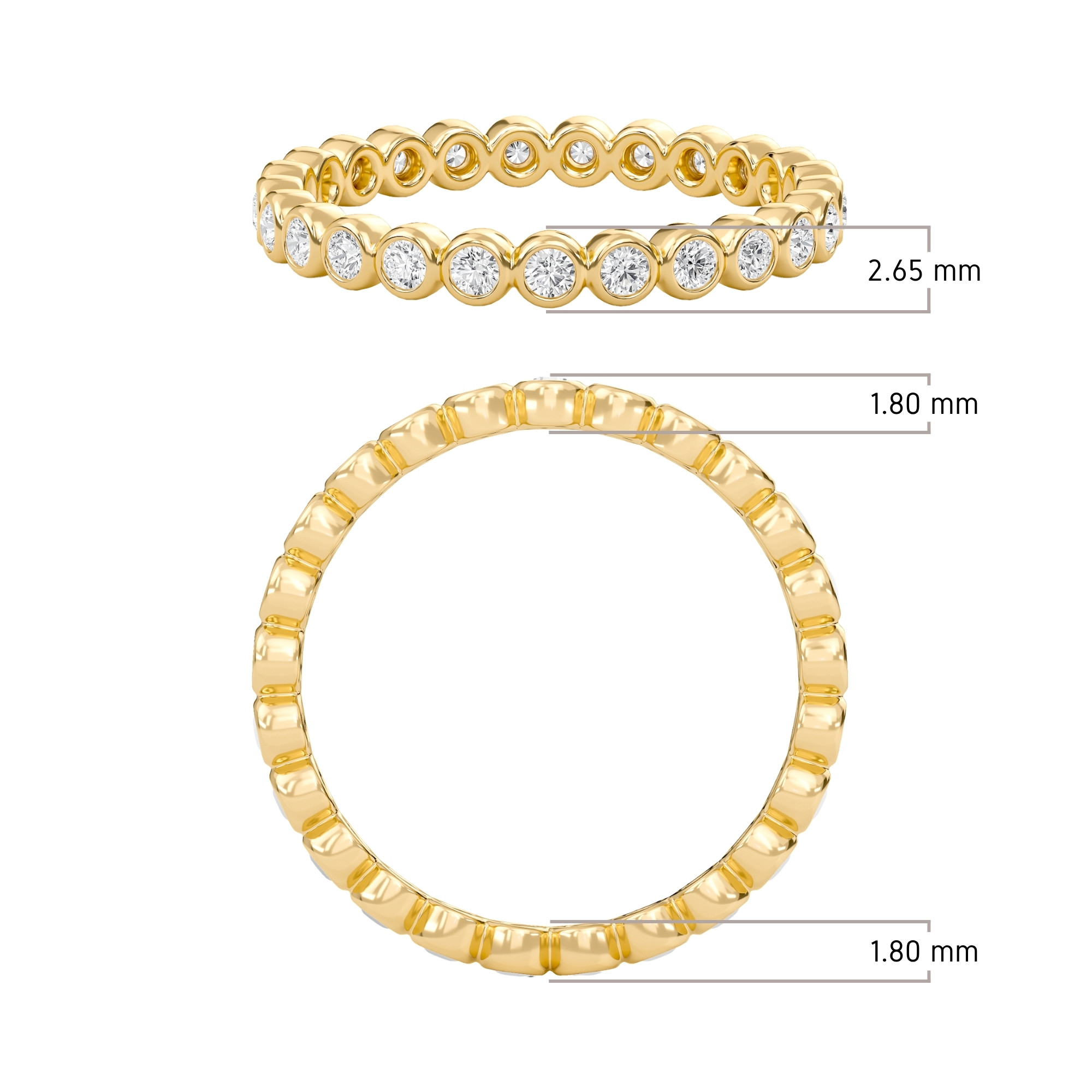 Round Bezel Set Eternity Band