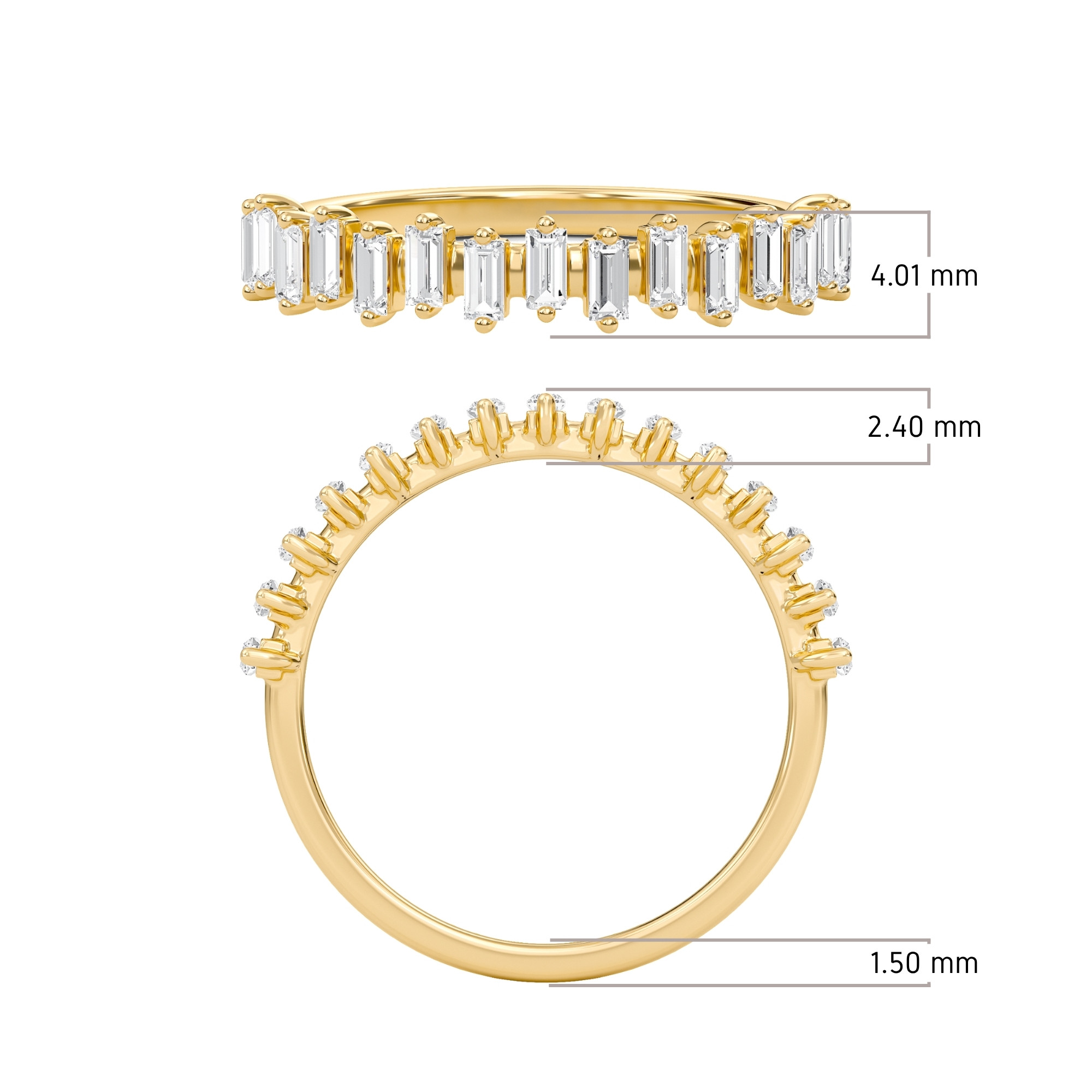 Baguette Zig Zag Anniversary Band