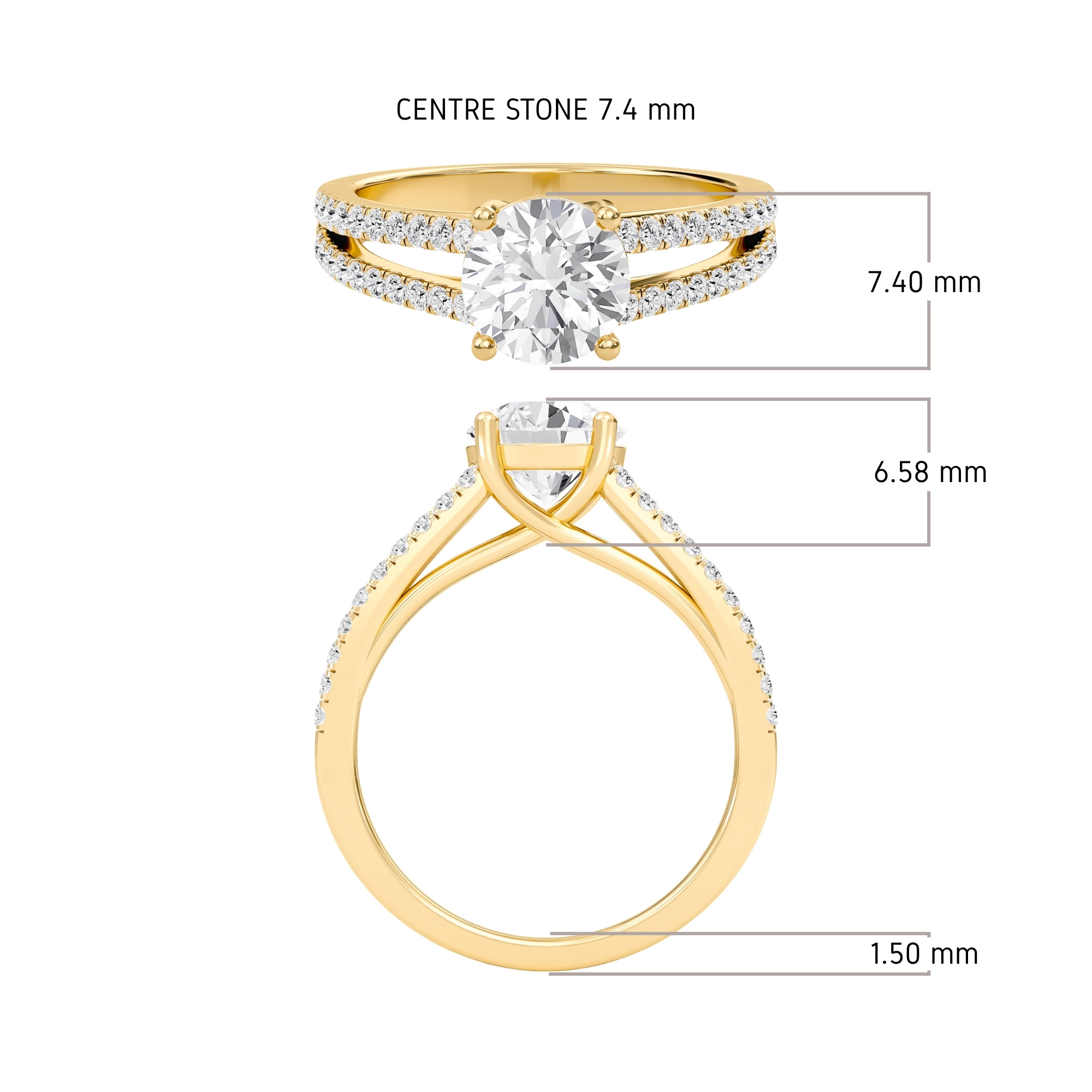 Split Shank Cathedral Style Engagement Ring