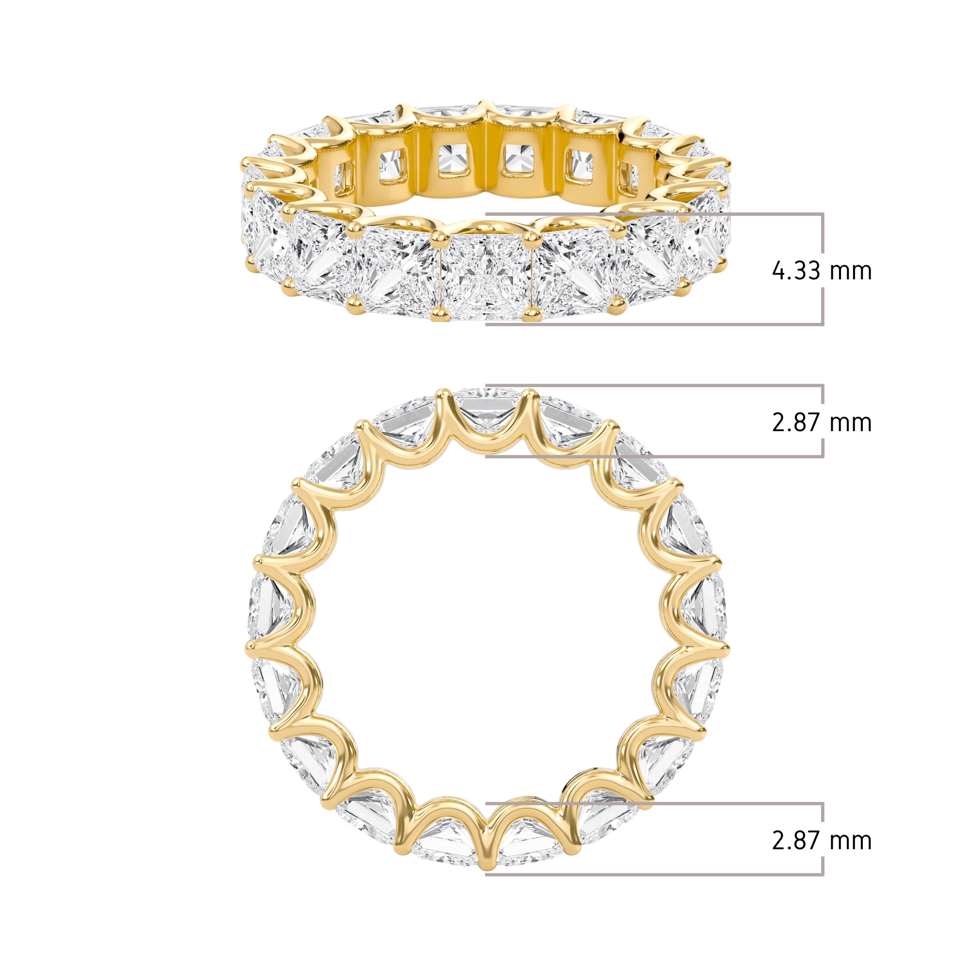 Princess Classic Solitaire U-Shaped Eternity Band
