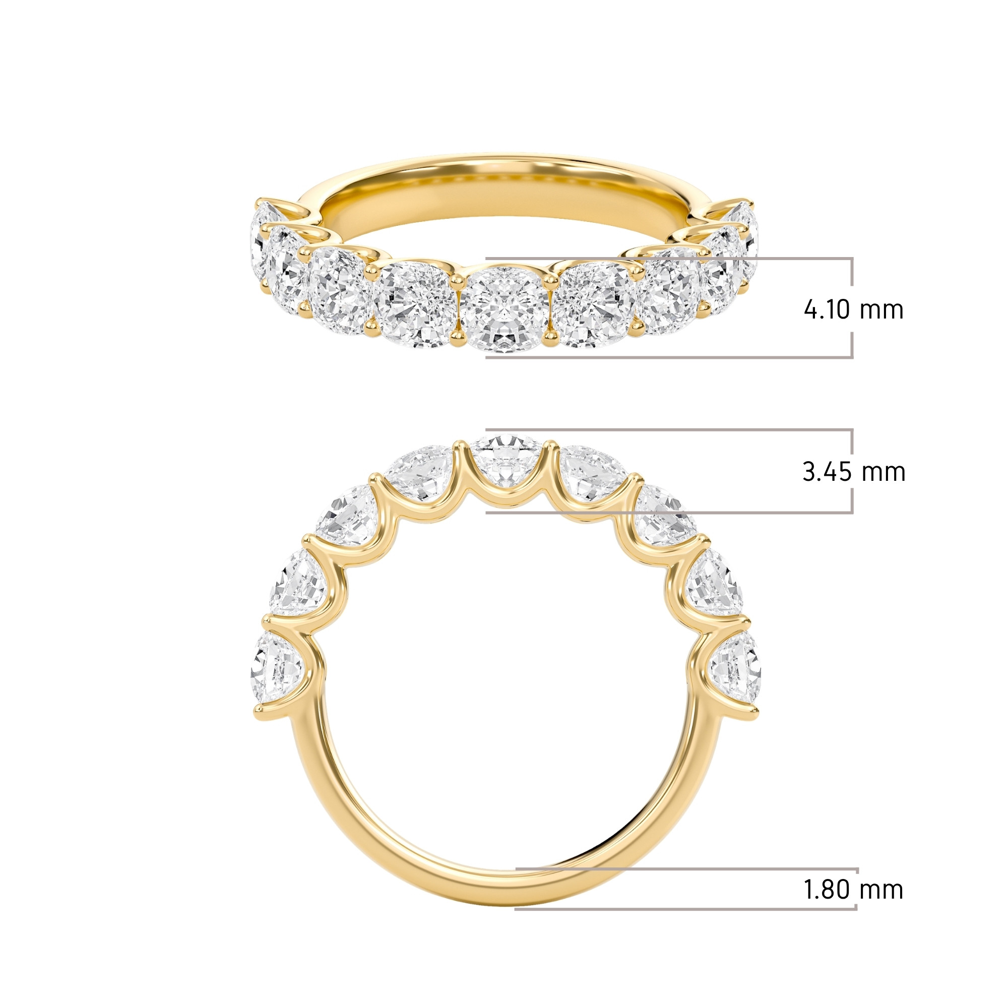 Classic U-Shaped Half Eternity Band