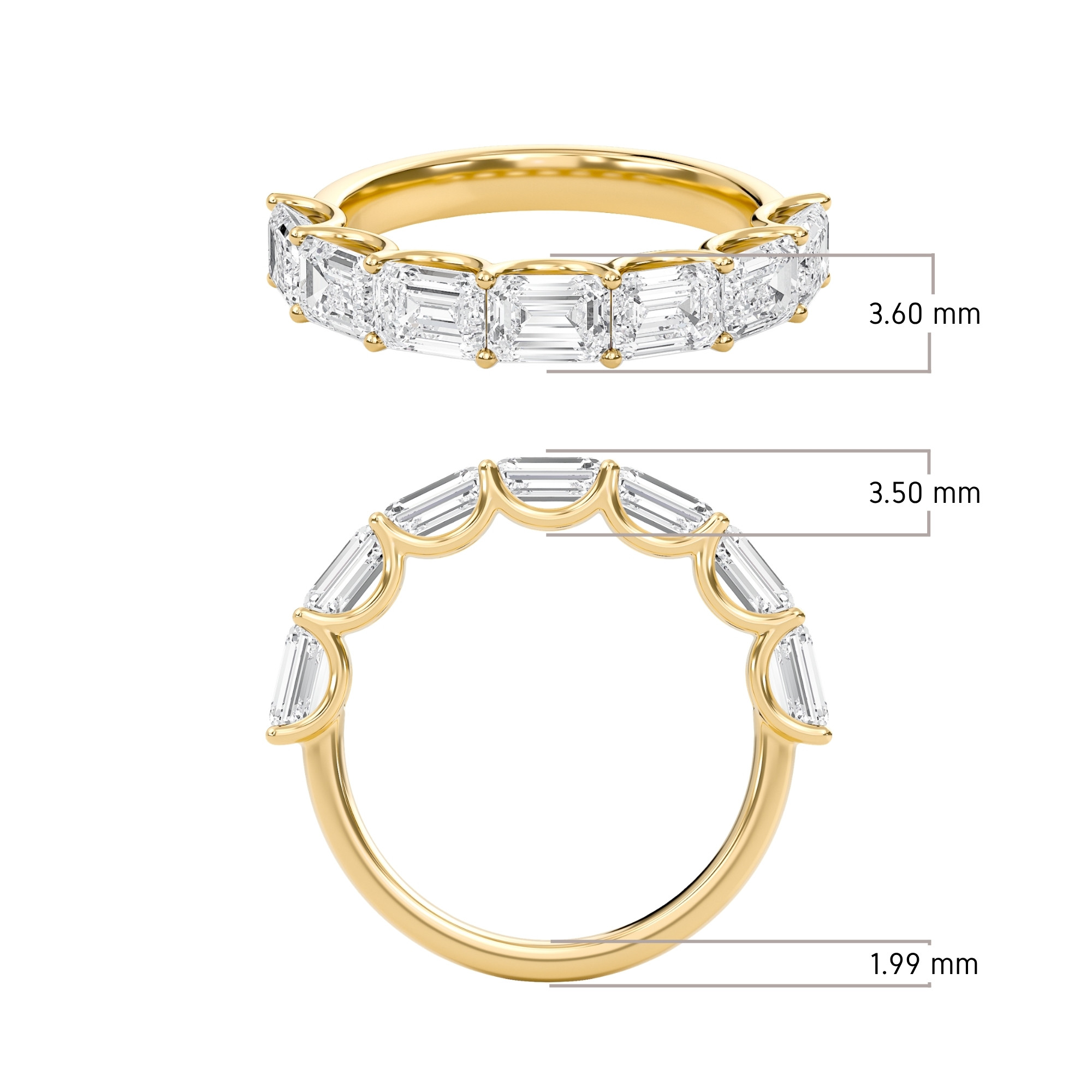 Classic Solitaire U shaped Wedding Band