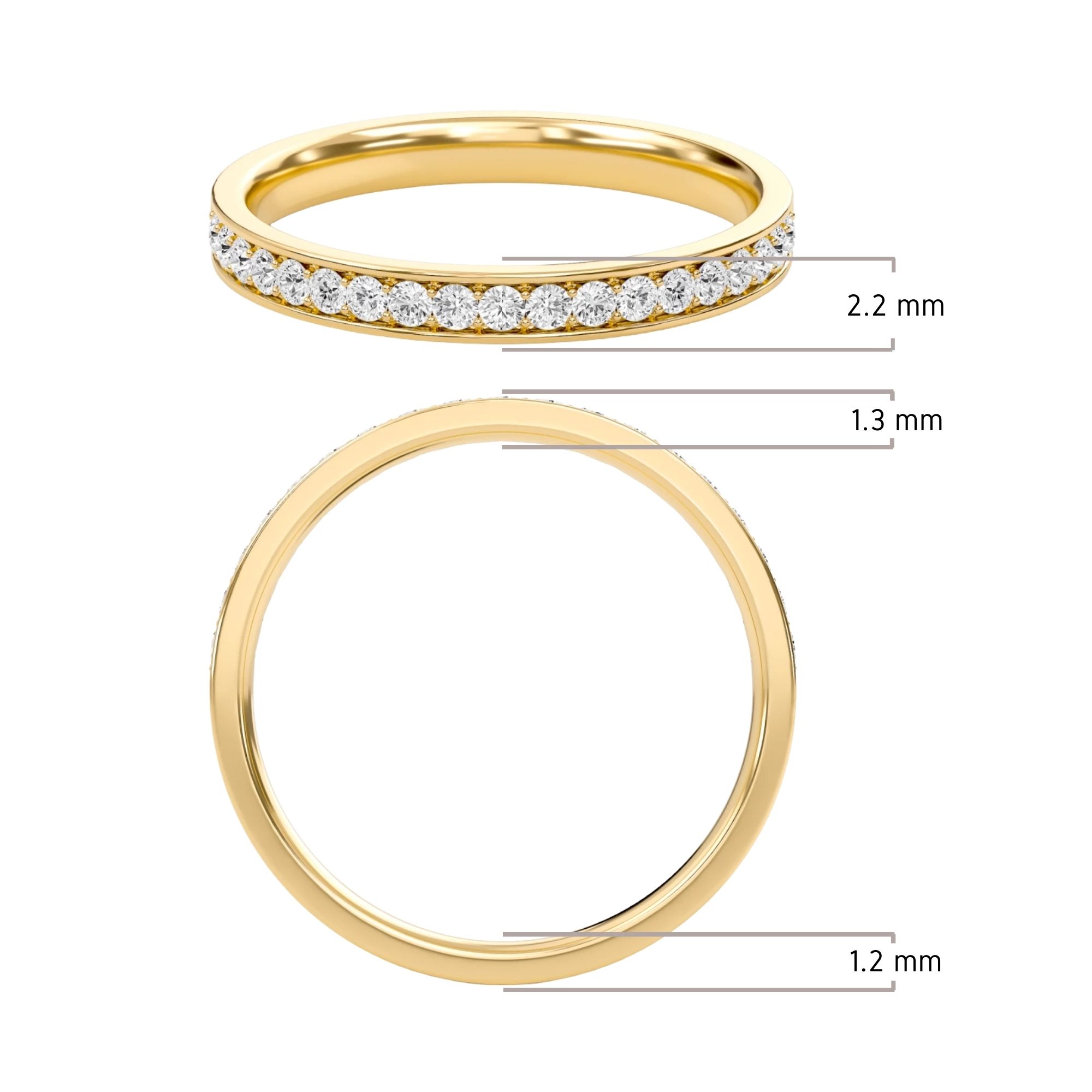 Round Prong Set Half Eternity Band