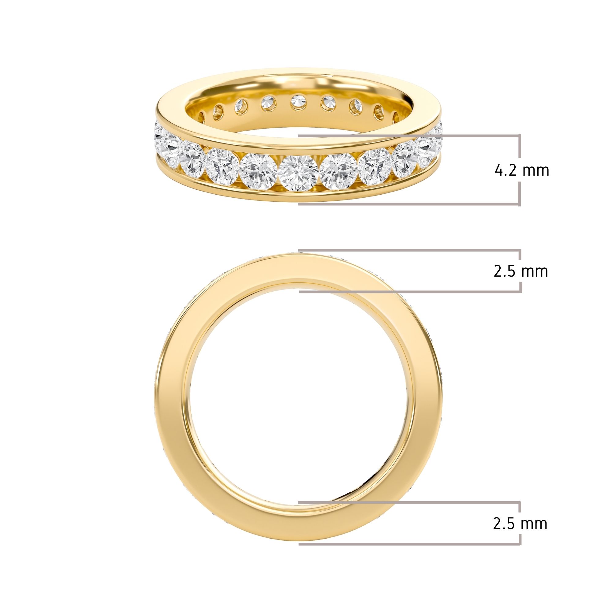 Round Channel Set Full Eternity Band