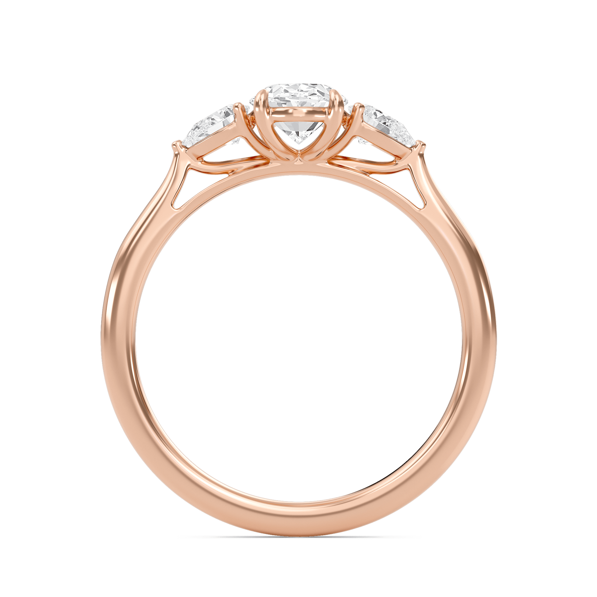 Bold Pear Three Stone Ring