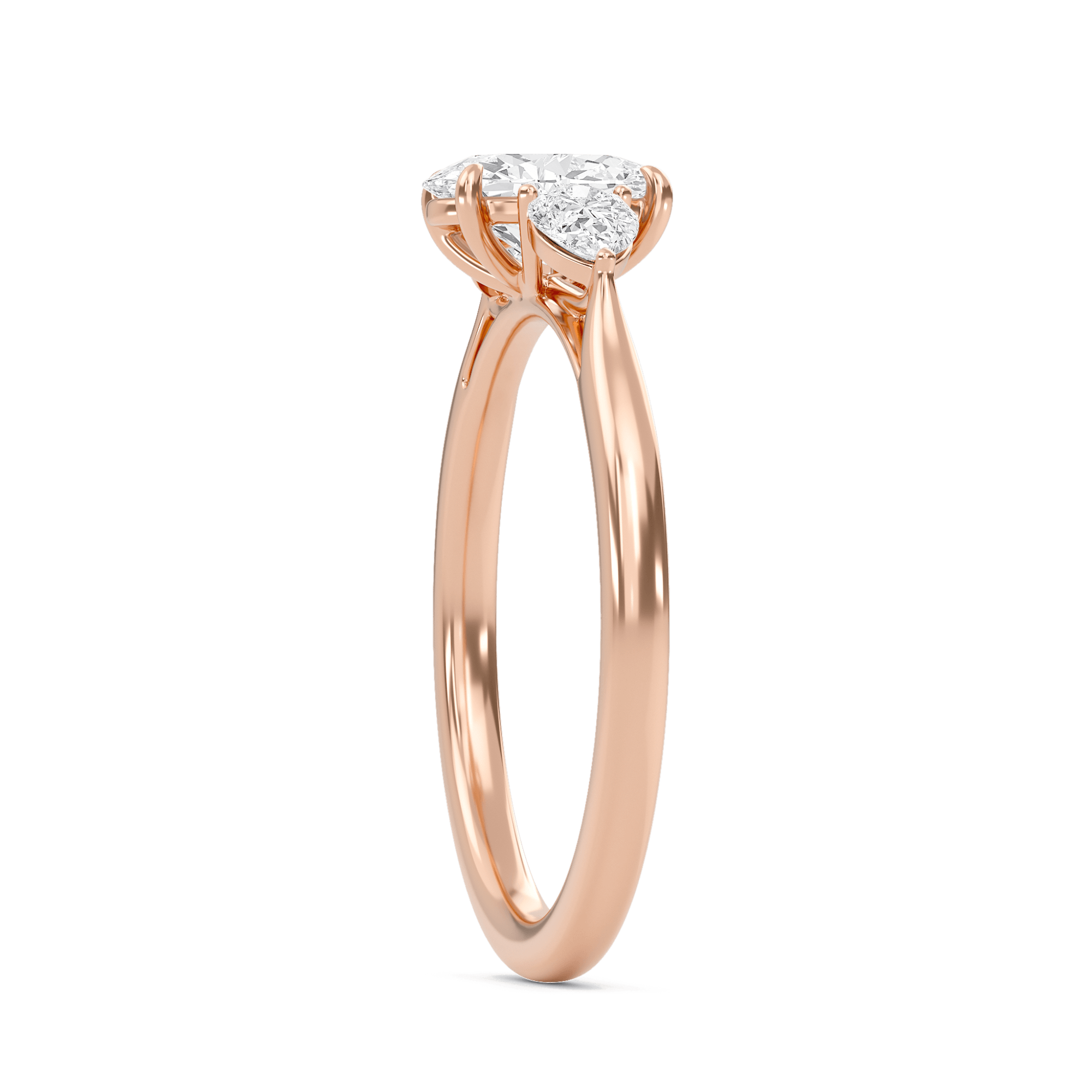 Bold Pear Three Stone Ring