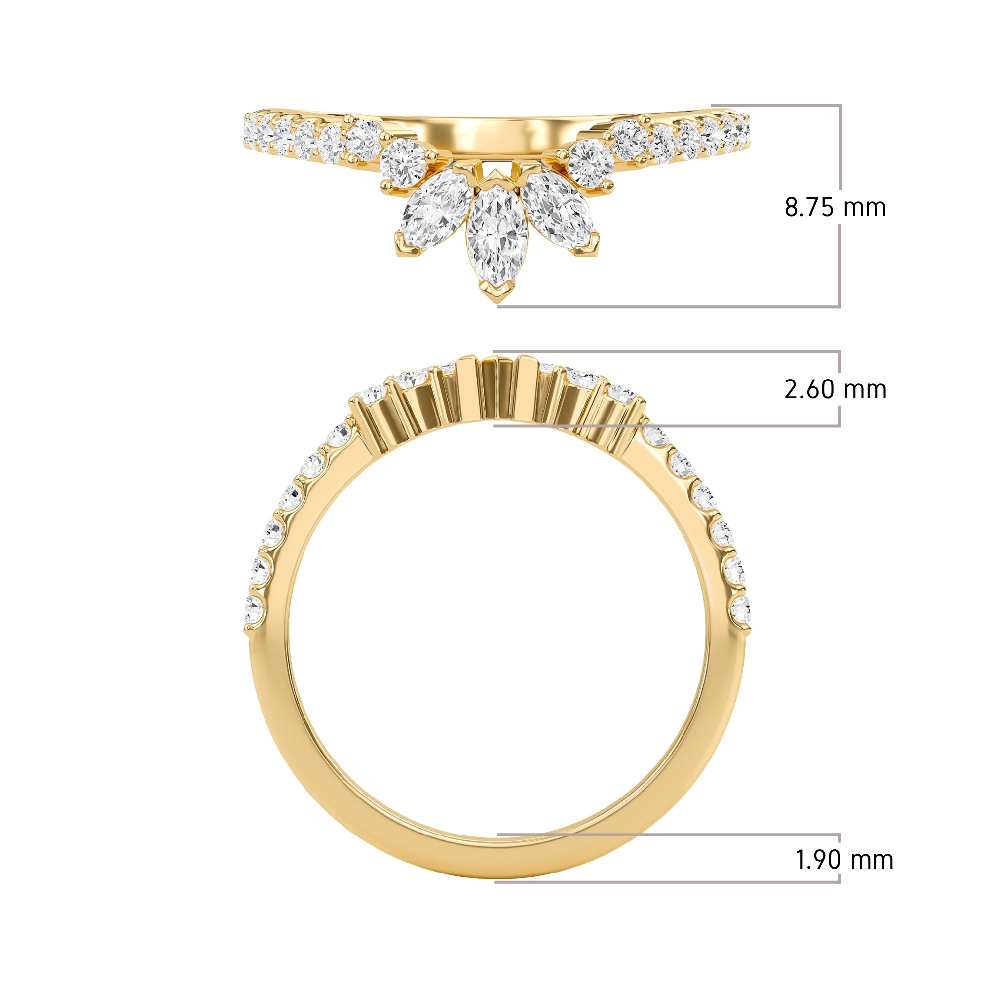 Luxe Curved Wedding Band