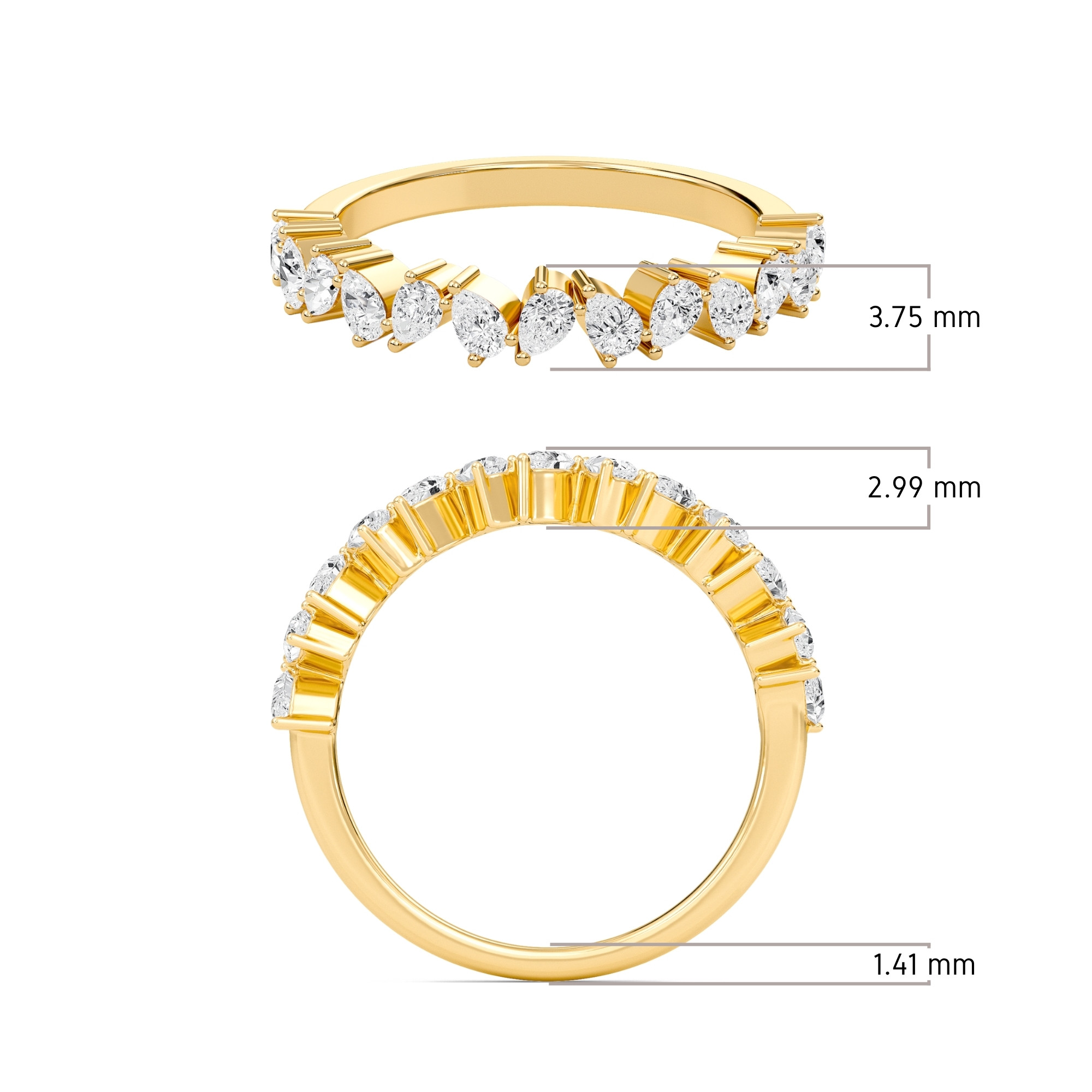 Pendeloque Wedding Band
