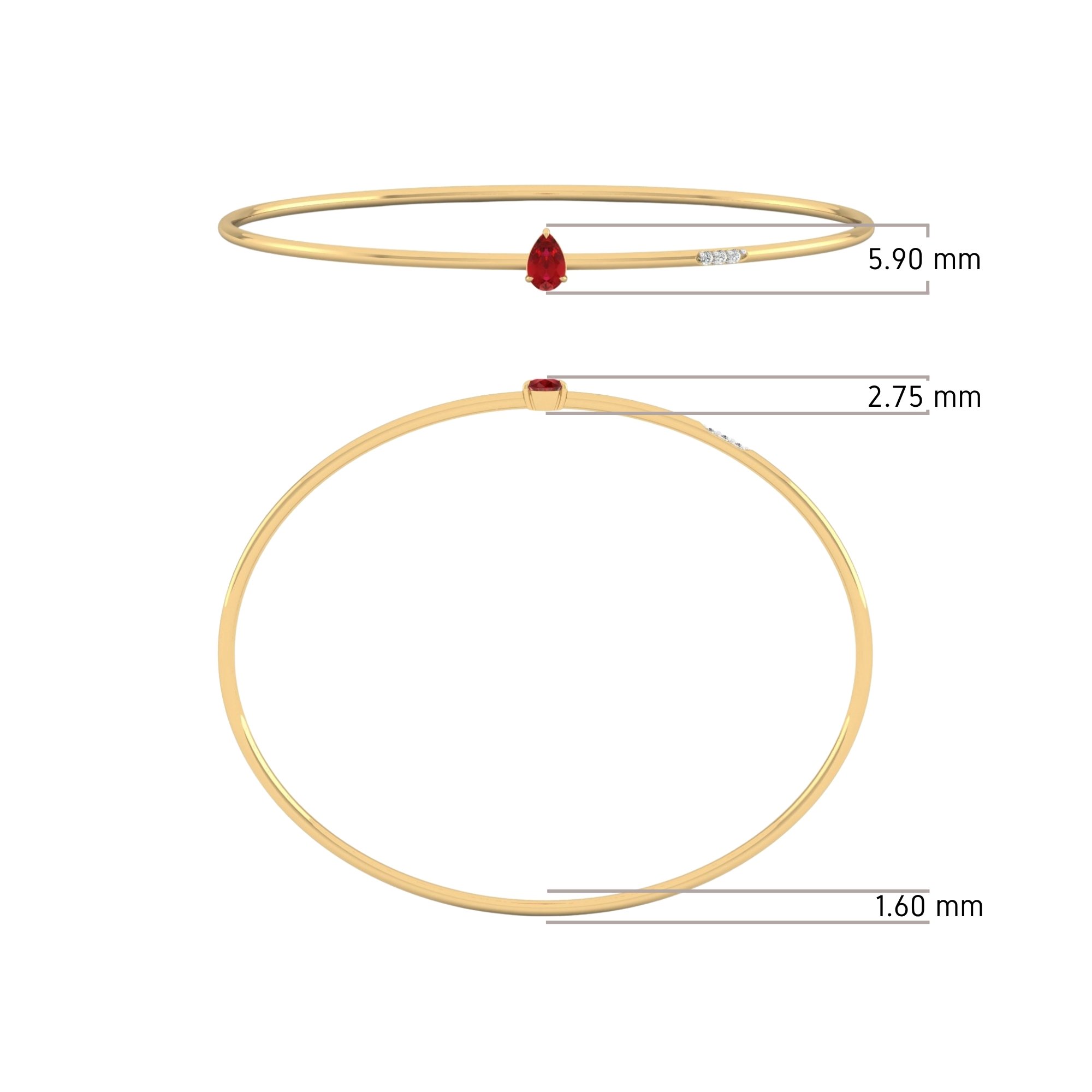 Pear Ruby Bangle