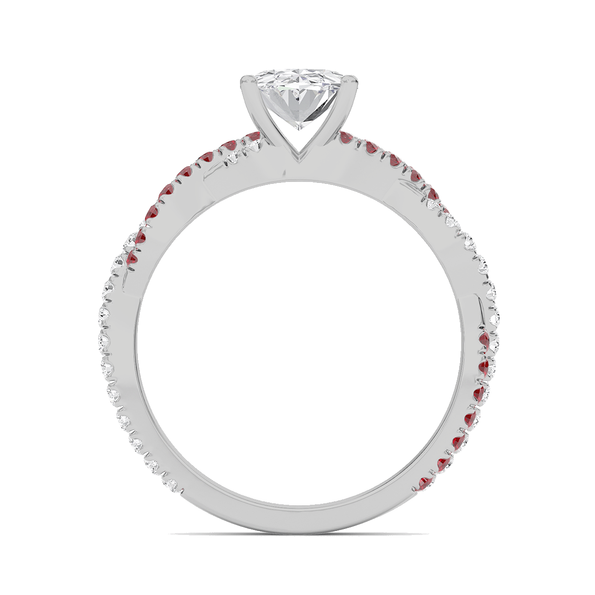 Oval Twisted Band Engagement Ring
