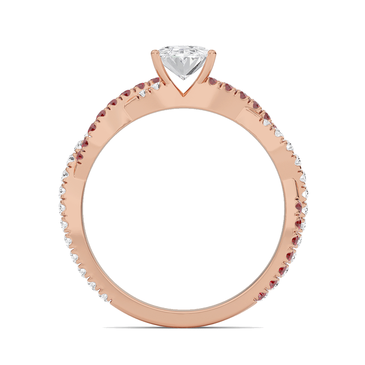 Oval Twisted Band Engagement Ring