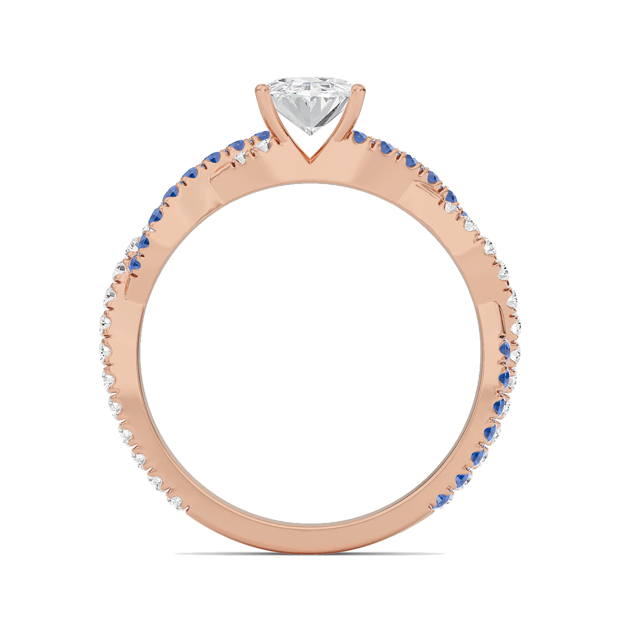 Oval Twisted Band Engagement Ring