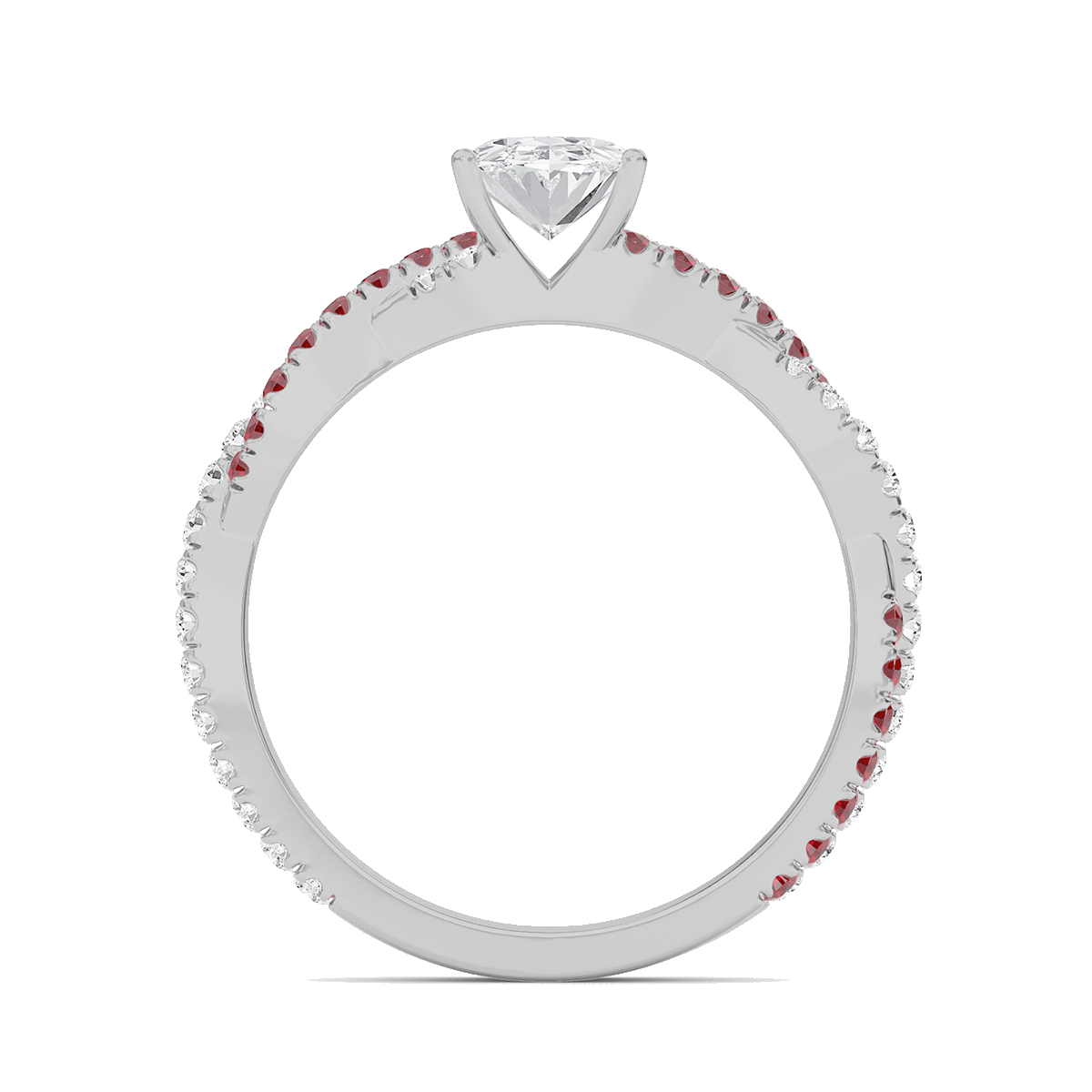 Oval Twisted Band Engagement Ring