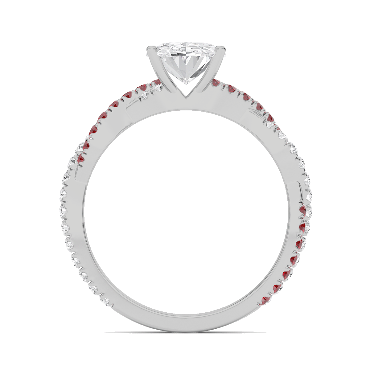 Oval Twisted Band Engagement Ring