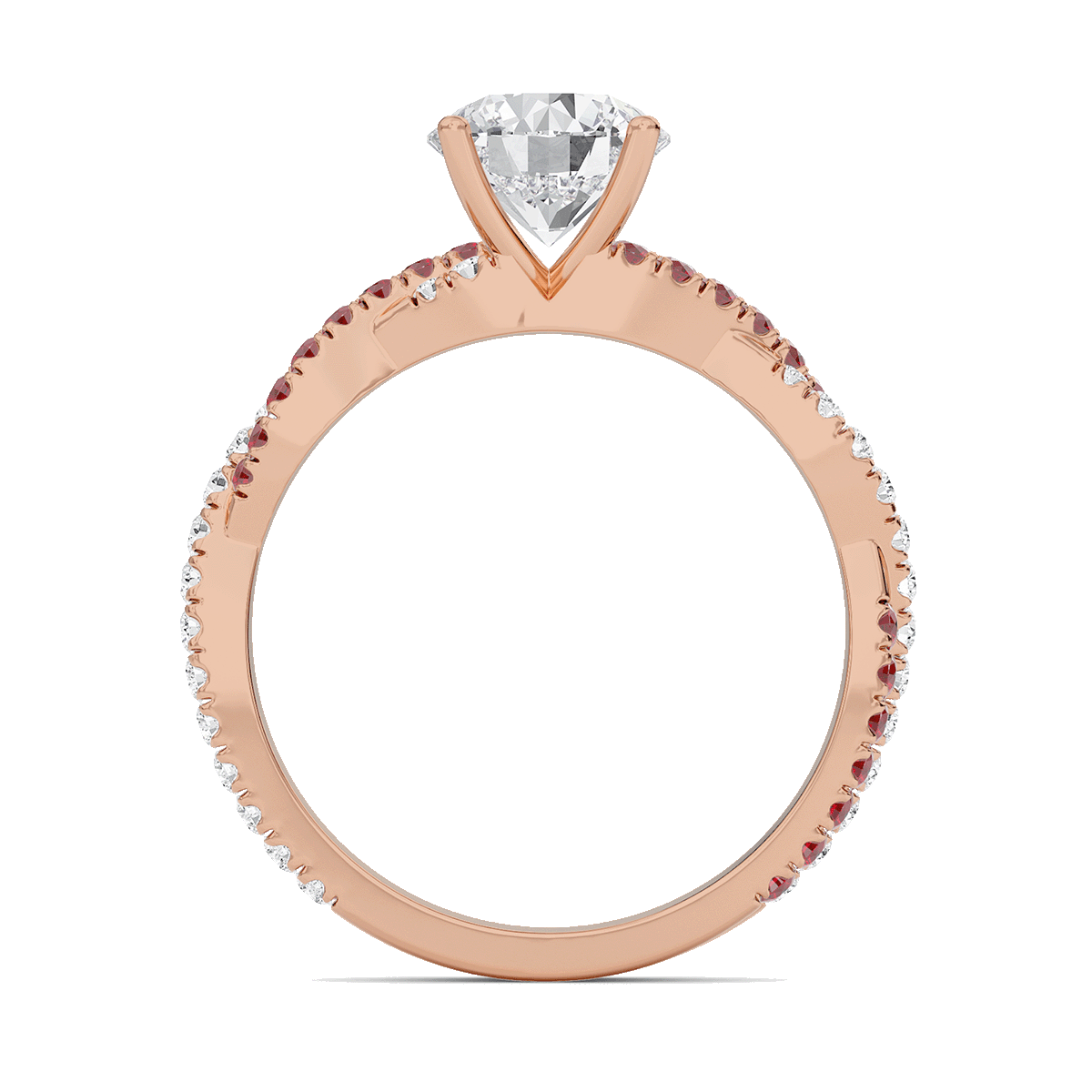 Round Twisted Band Engagement Ring