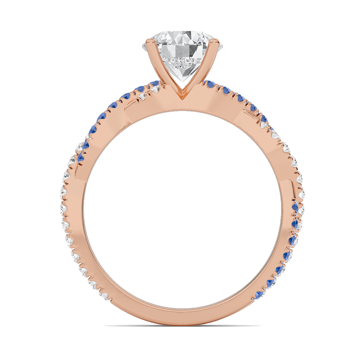 Round Twisted Band Engagement Ring