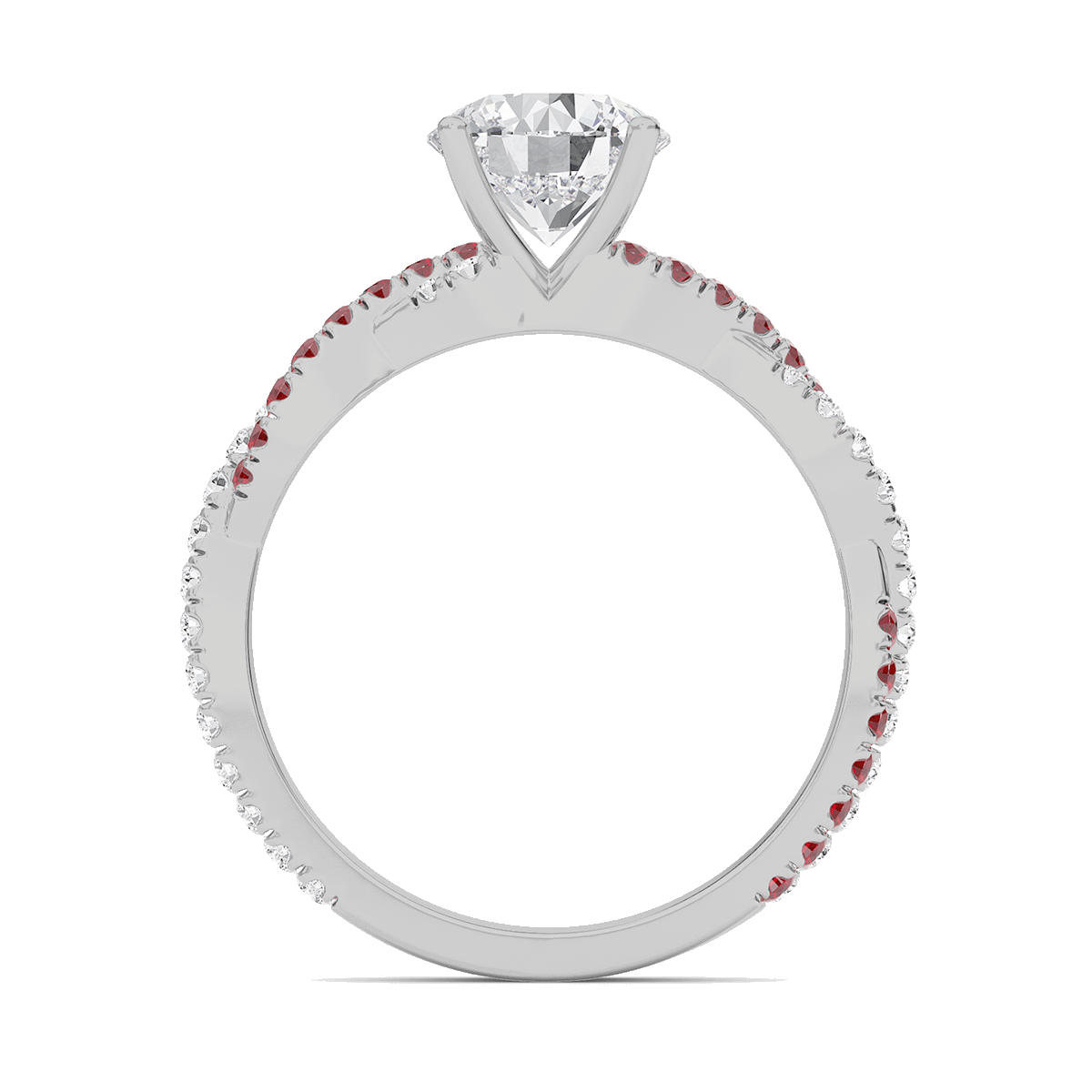 Round Twisted Band Engagement Ring