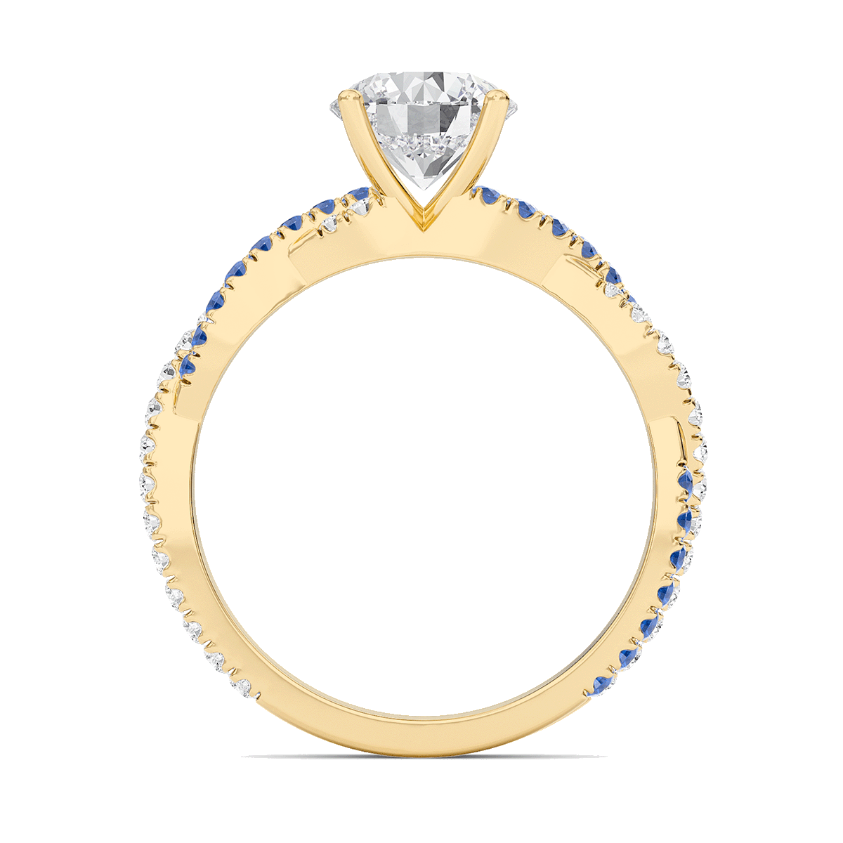 Round Twisted Band Engagement Ring