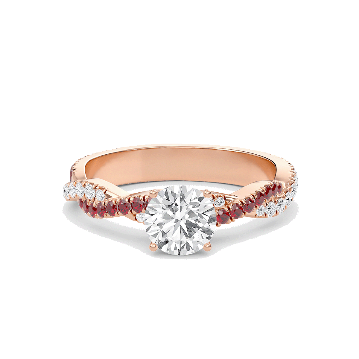Round Twisted Band Engagement Ring